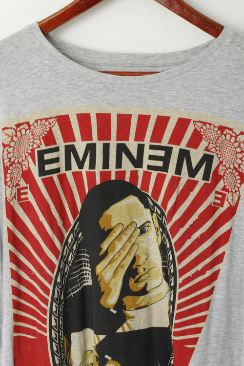 T-shirt Cedar Wood State da uomo XL in cotone grigio con grafica Eminem Rapper