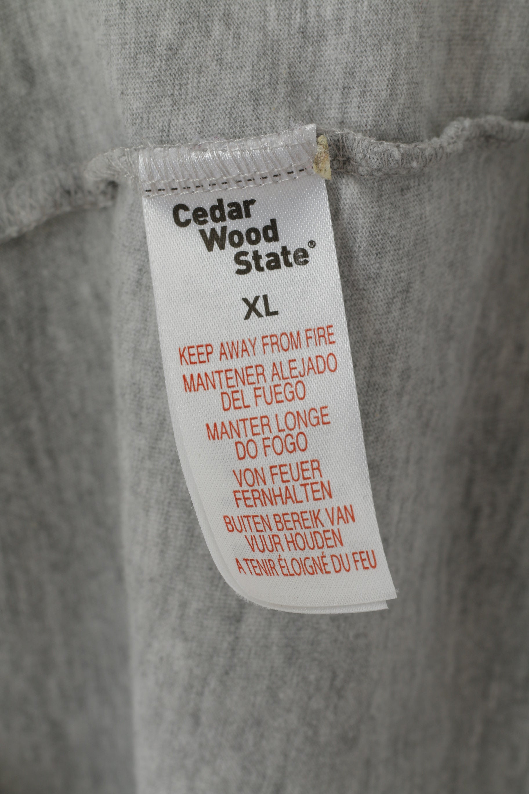 Cedar Wood State Men XL T-Shirt Grey Cotton Eminem Graphic Rapper Top