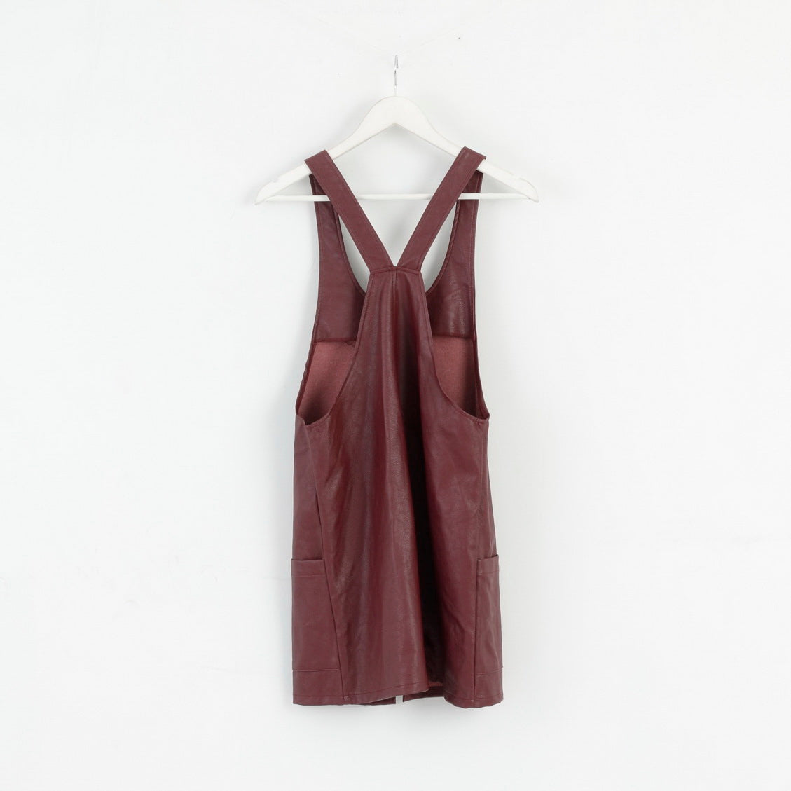 Atmosphere Womens 10 38 S Dress Leather Imitation Full Zipped Burgundy Mini