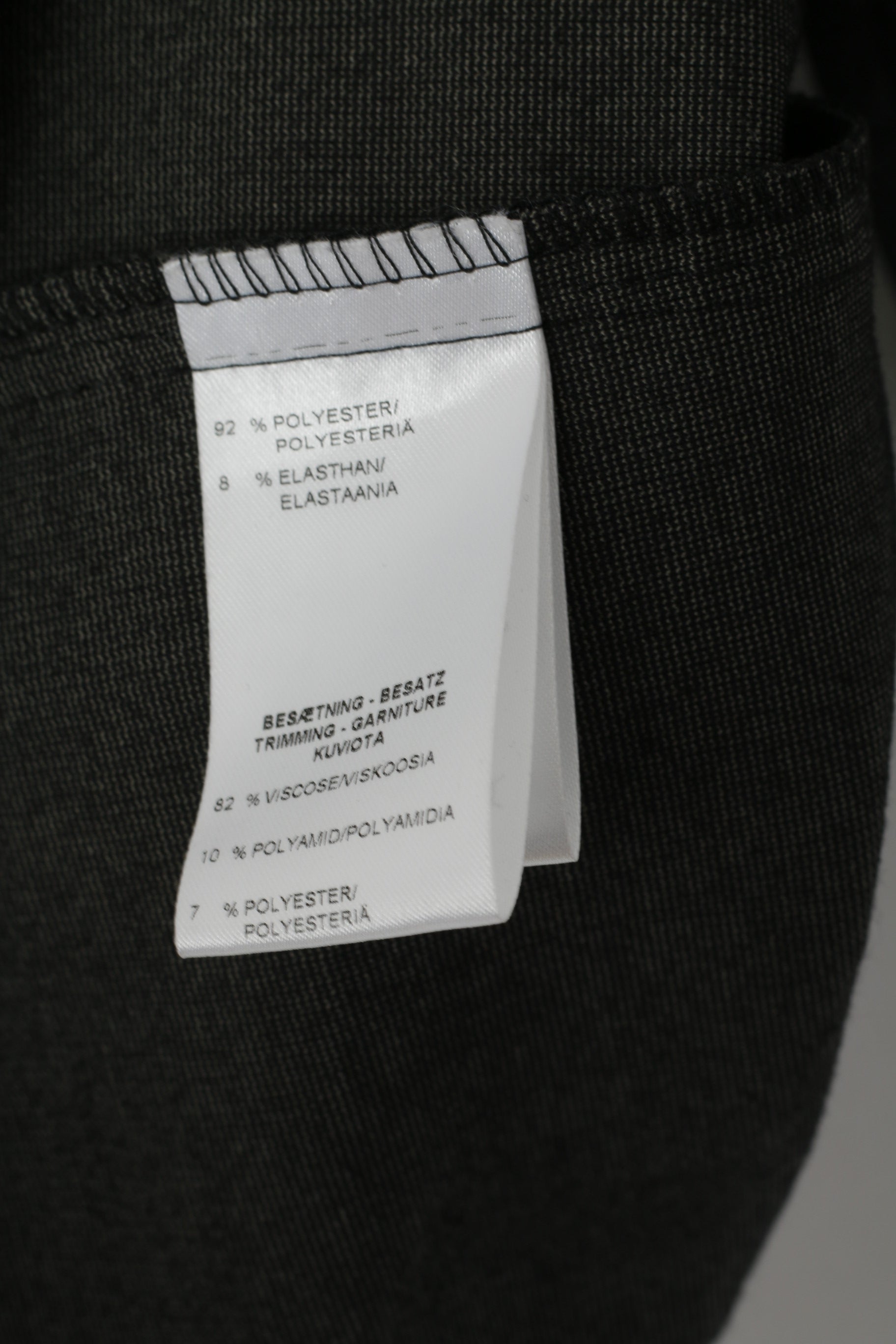 JORLI Femmes 14 40 M Pull Gris Zip Up Cardigan Patchwork Stretch Top