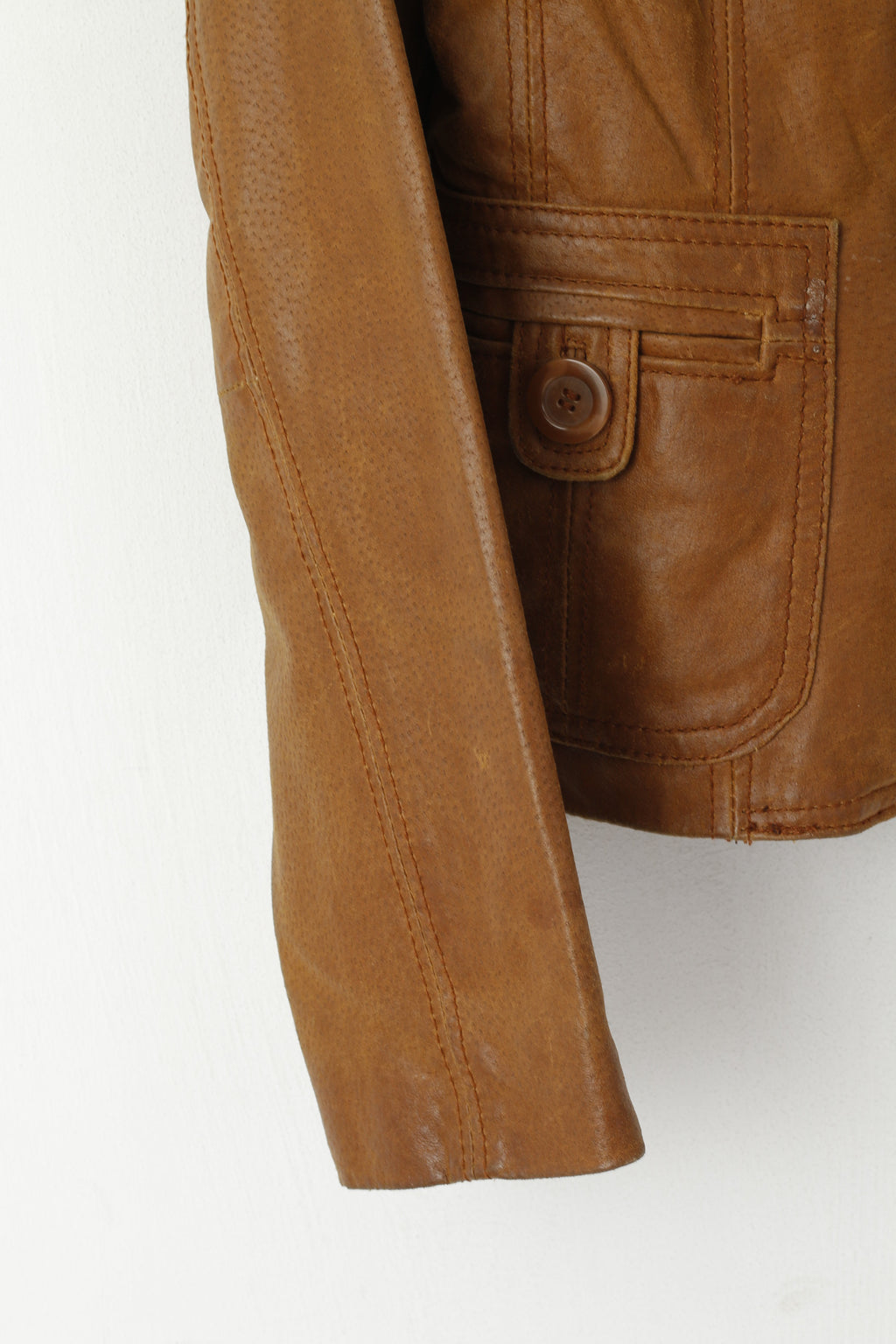 New Look Women 14 M Jacket Brown Leather Vintage Edition Batch 2003 Blazer