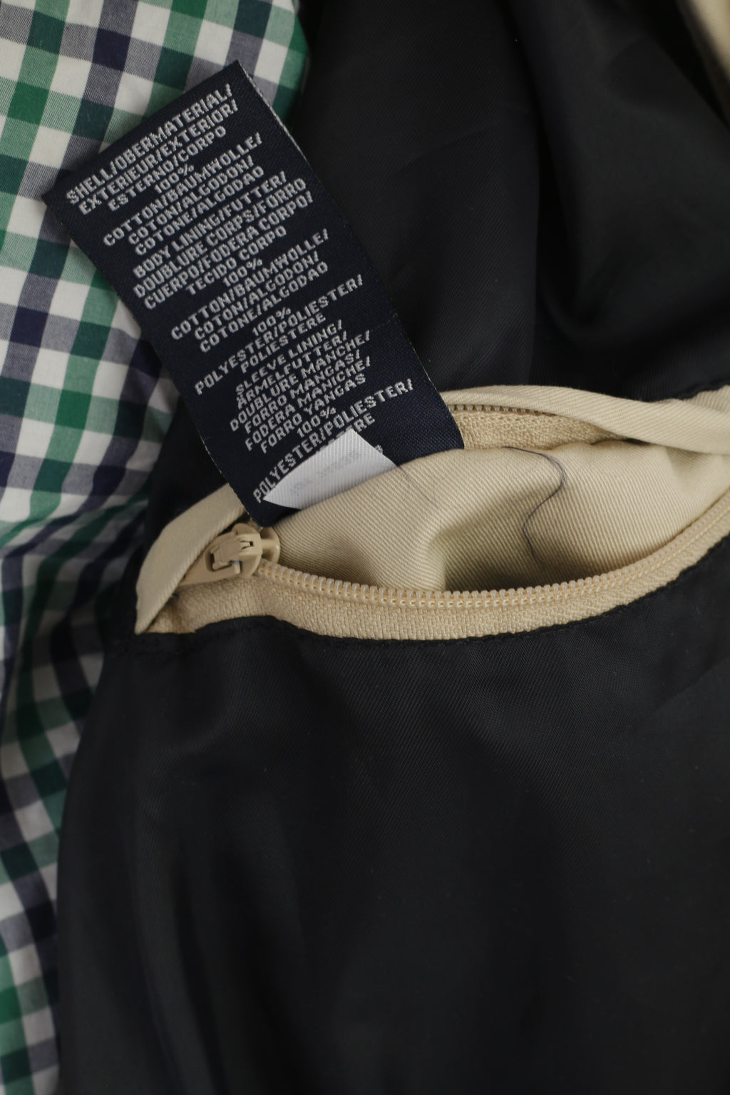 Gant Men L Jacket Beige Campus Cotton Full Zipper Classic Harrington Top