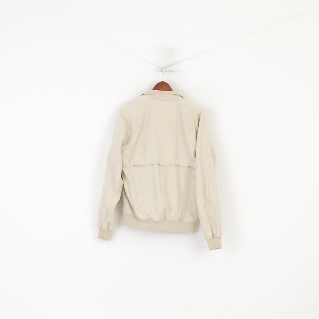 Gant Men L Jacket Beige Campus Cotton Full Zipper Classic Harrington Top