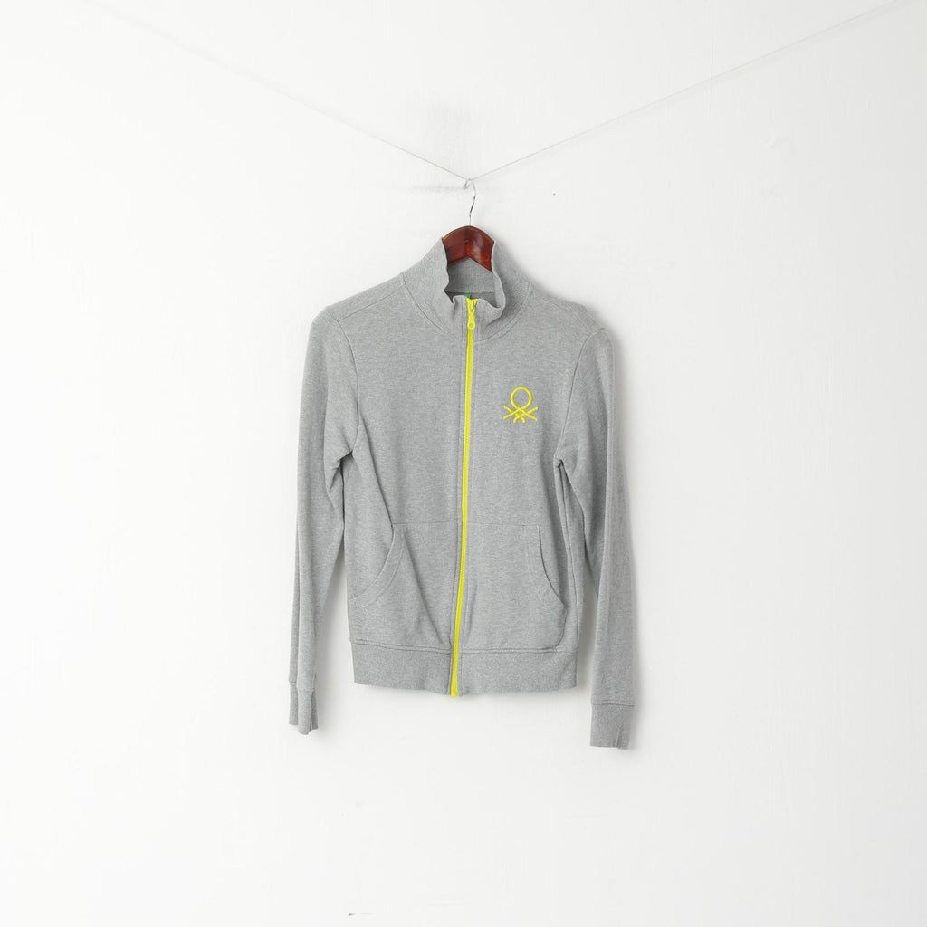 United Colors Of Benetton Youth 11 - 12 age 160 Felpa Grigia Bambina in cotone con zip Top Italia