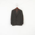 Zara Man Men 48 38 Blazer Brown Striped Patch Single Breasted Vintage Jacket
