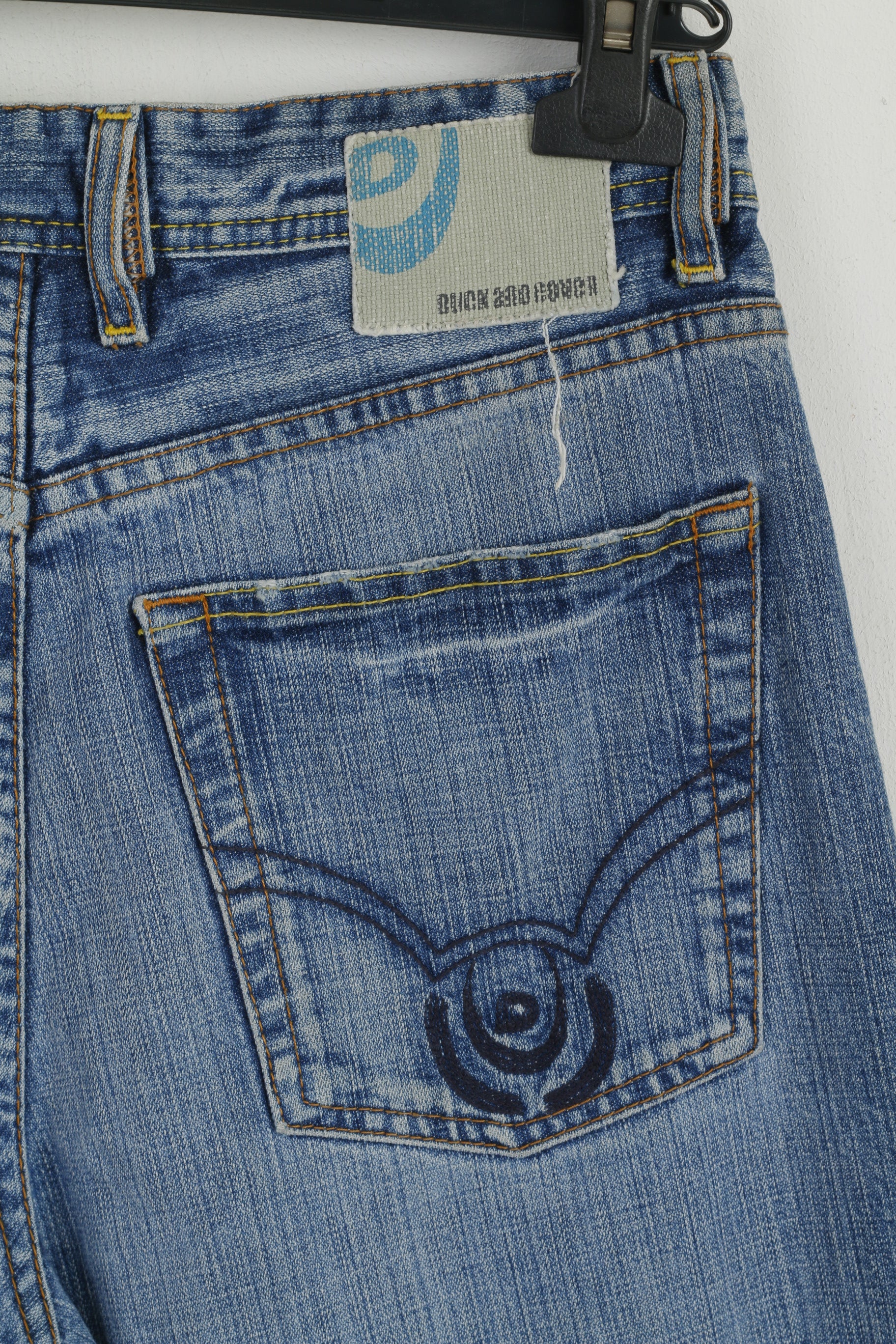 Duck And Cover Men W 32 L 30 Trousers Blue Cotton Jeans Denim Straight Leg pants