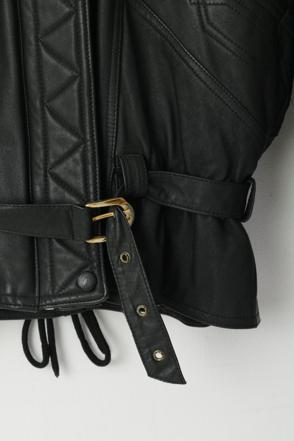 Elazar Giacca da donna M in pelle nera vintage morbida da motociclista fodera rimovibile con cerniera