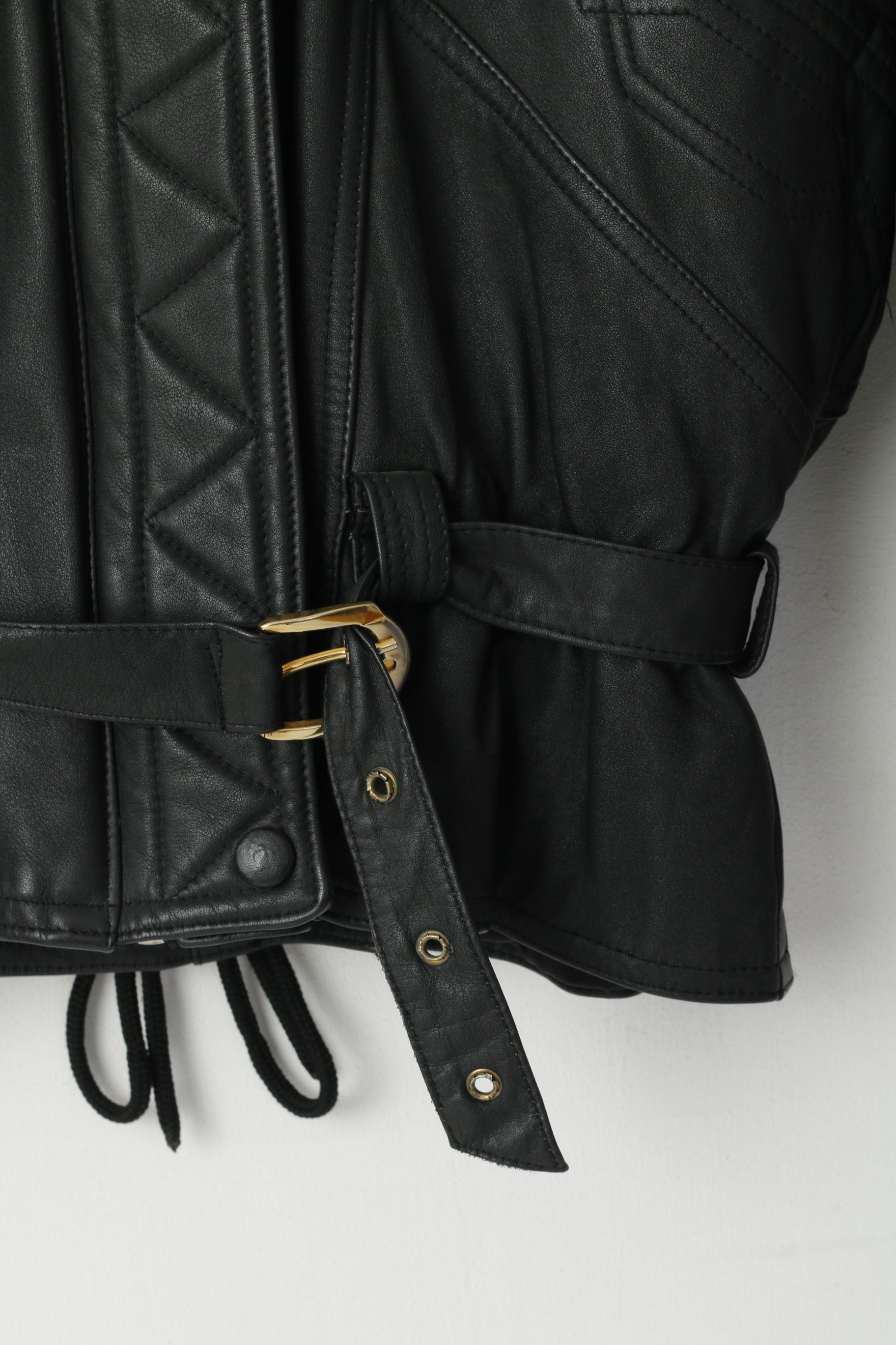 Elazar Giacca da donna M in pelle nera vintage morbida da motociclista fodera rimovibile con cerniera