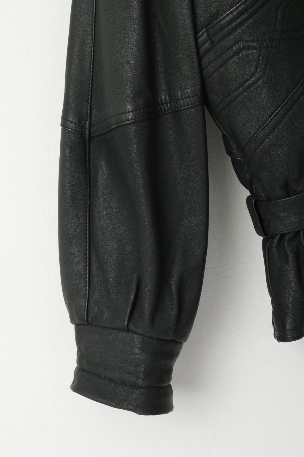 Elazar Giacca da donna M in pelle nera vintage morbida da motociclista fodera rimovibile con cerniera