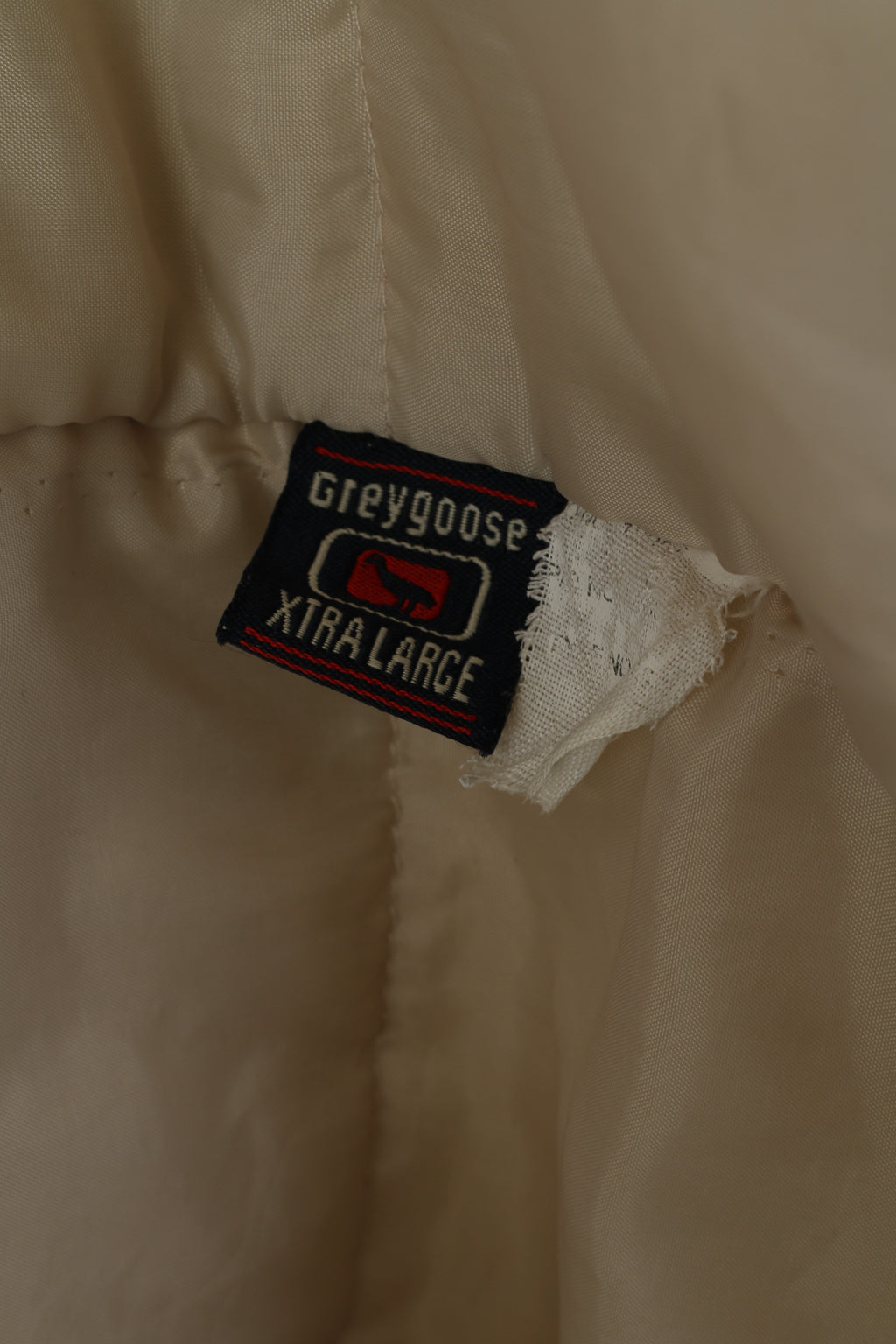 Greygoose Men XL Jacket Beige Nylon Padded Winter Hooded Chore Full Zip Top