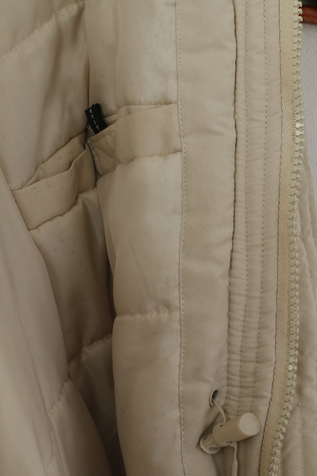 Greygoose Men XL Jacket Beige Nylon Padded Winter Hooded Chore Full Zip Top