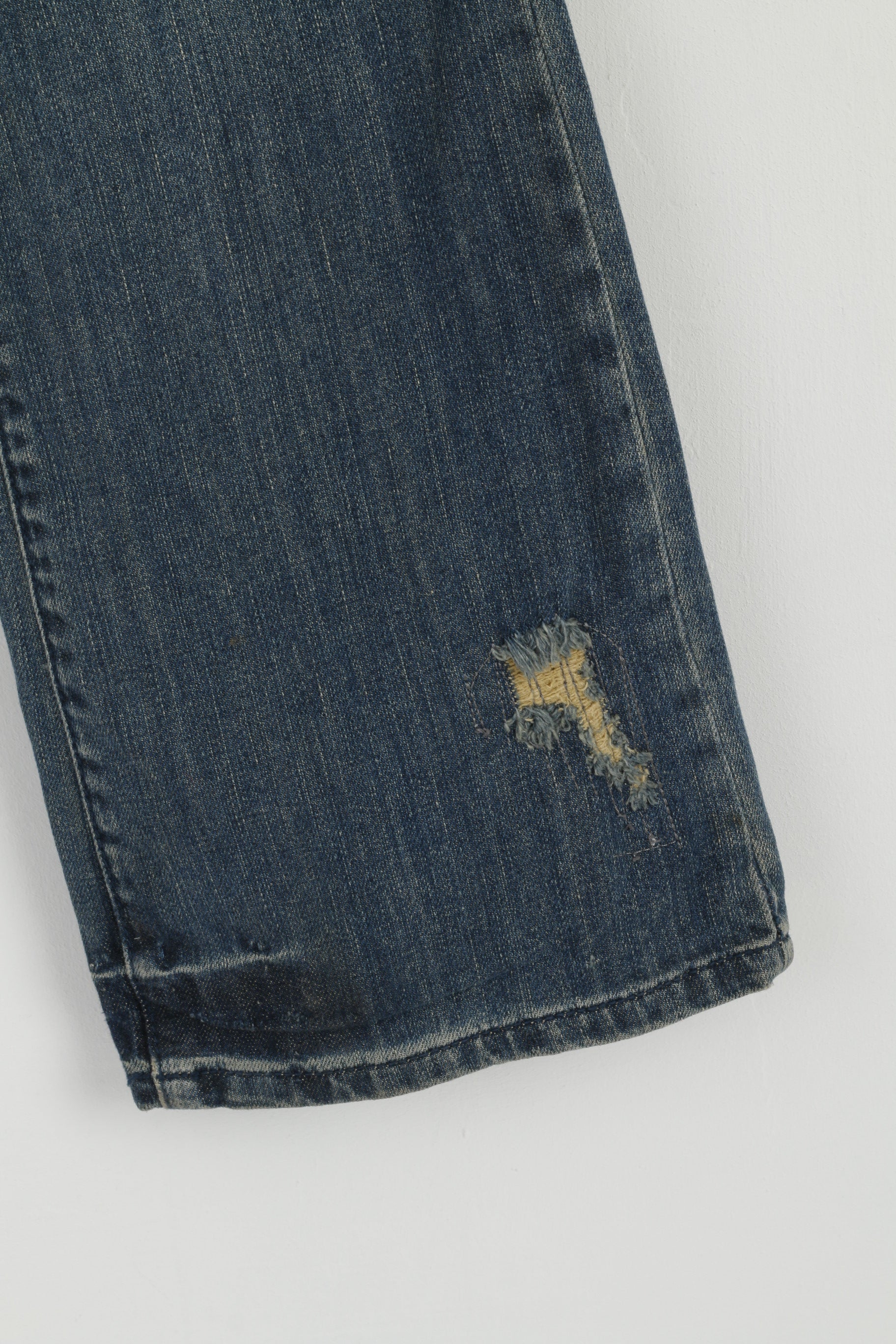 ETHANOL Pantaloni da donna 9 in cotone Italia Jeans strappati in denim blu scuro Pantaloni a vita bassa