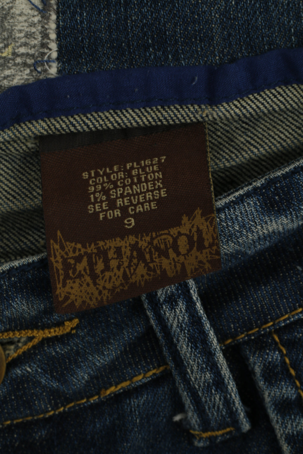 ETHANOL Pantaloni da donna 9 in cotone Italia Jeans strappati in denim blu scuro Pantaloni a vita bassa