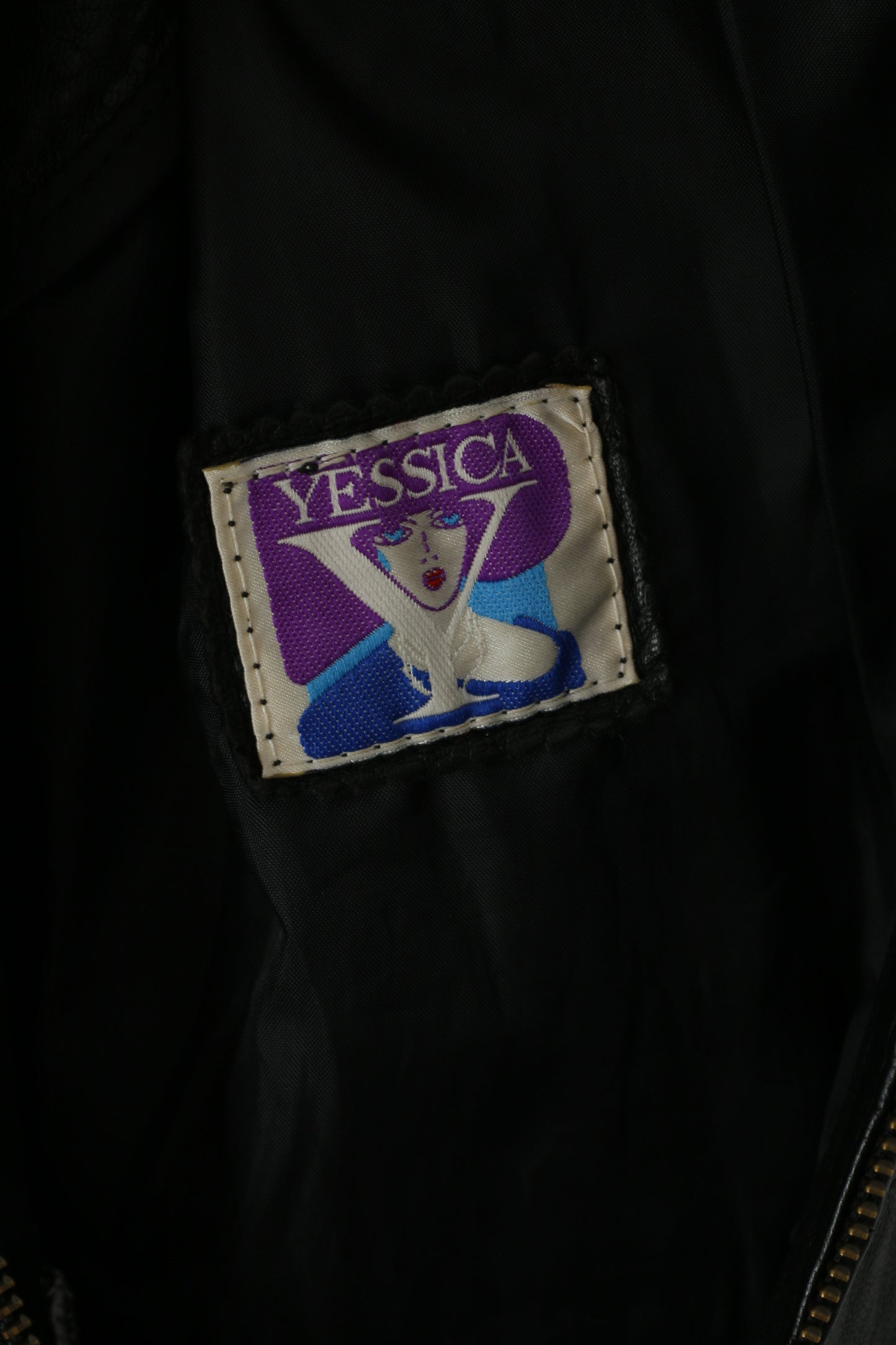 Yessica Women 40 Vest Black Leather Full Zipper Retro Pocket Classic Waistcoat