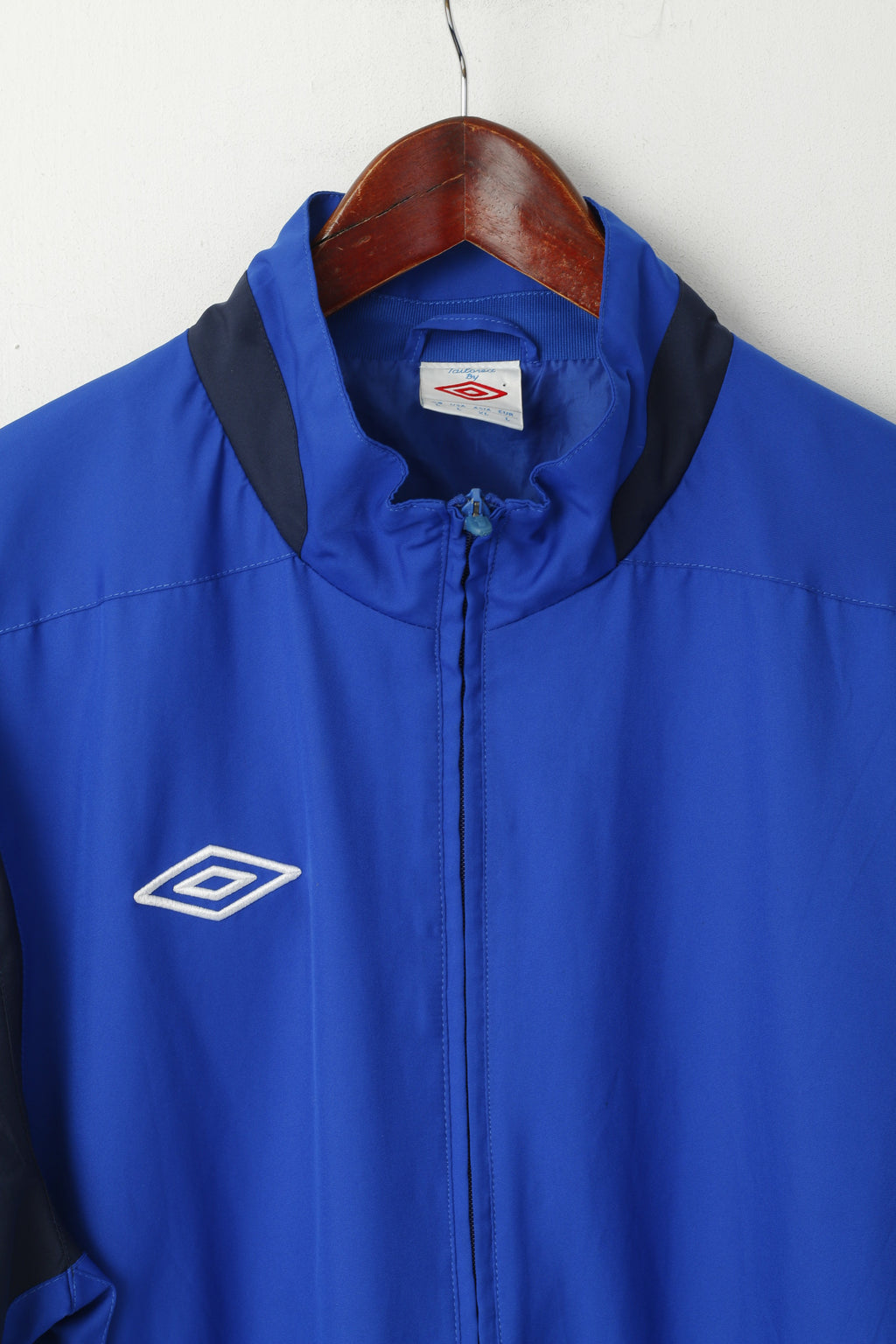 Umbro Hommes L Veste Bleu Indigo Activewear Zip Up Training Sport Track Top