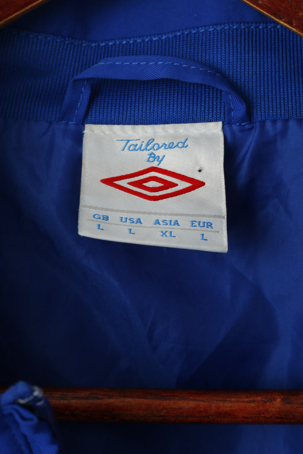 Umbro Hommes L Veste Bleu Indigo Activewear Zip Up Training Sport Track Top