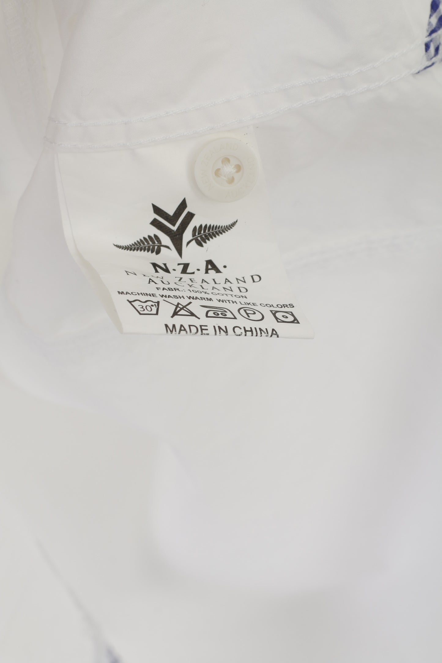 New Zealand Auckland Men S Casual Shirt White Cotton Embroidered South Island Top