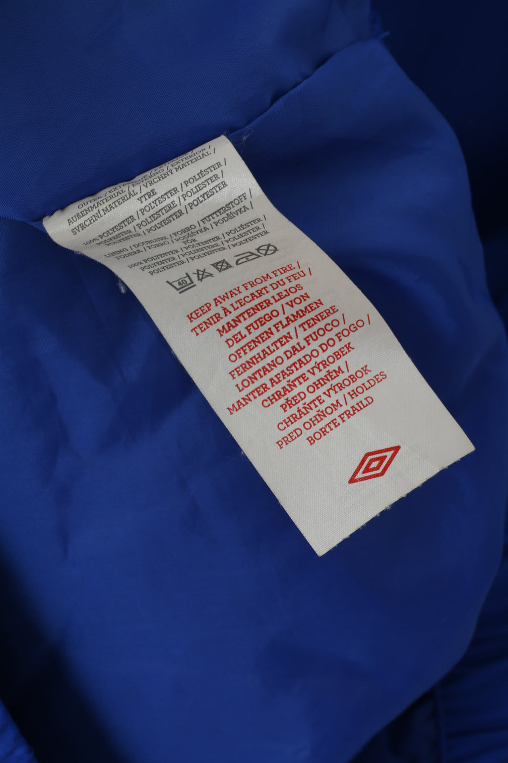 Umbro Hommes L Veste Bleu Indigo Activewear Zip Up Training Sport Track Top