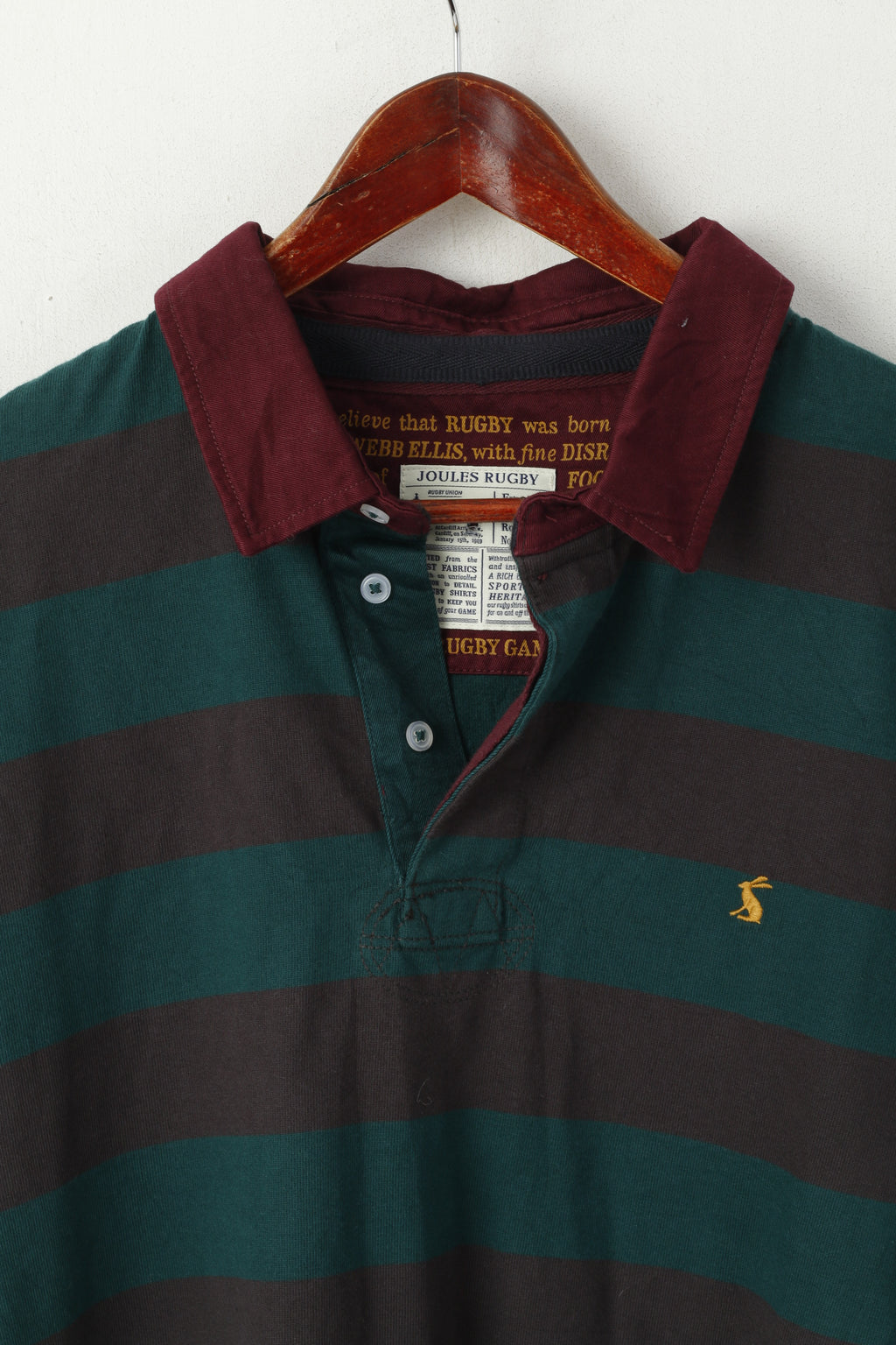 Joules Rugby Homme XL Polo Bleu Marine Rayé Coton Lions v. Barbarians Haut à Manches Longues