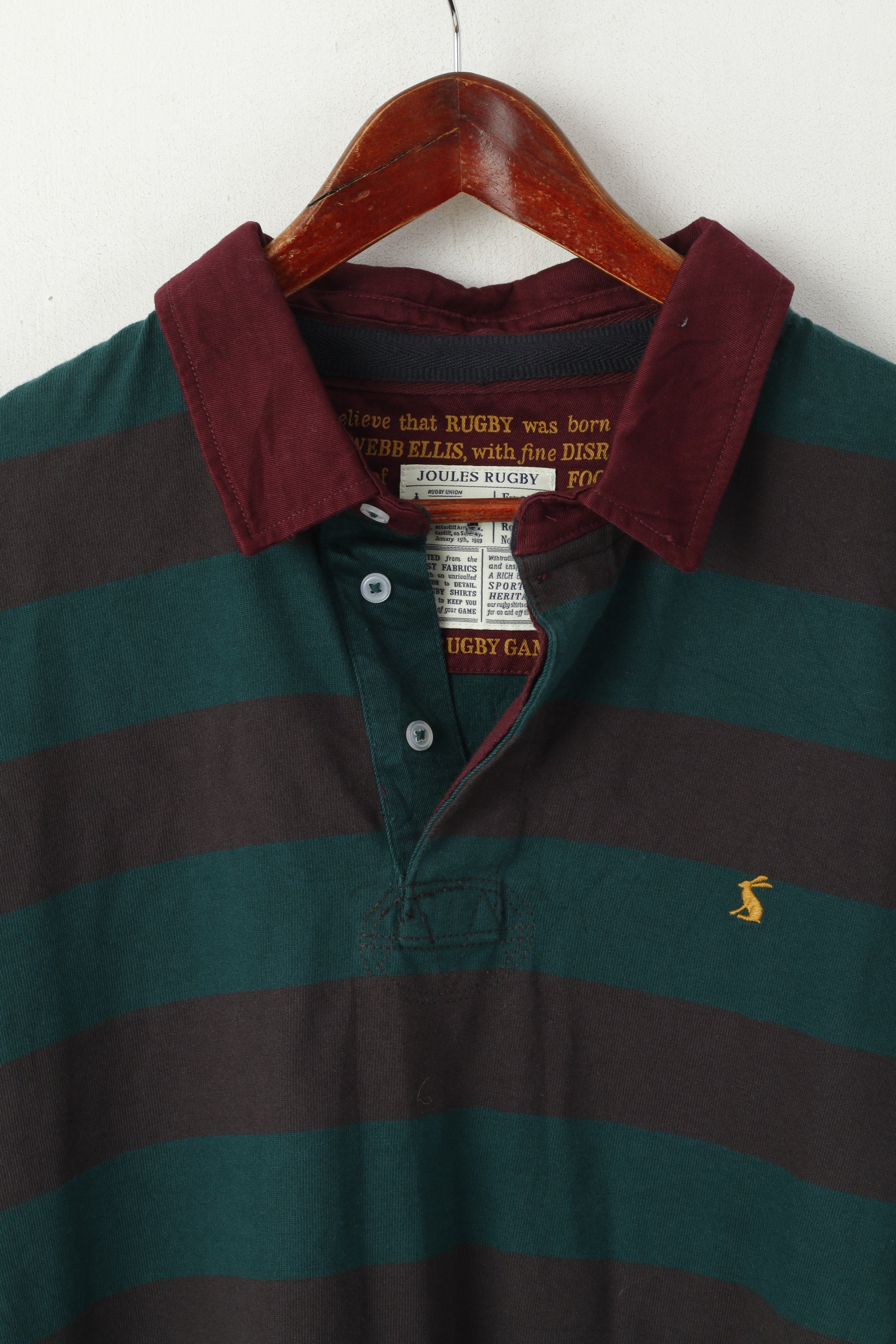 Joules Rugby Homme XL Polo Bleu Marine Rayé Coton Lions v. Barbarians Haut à Manches Longues