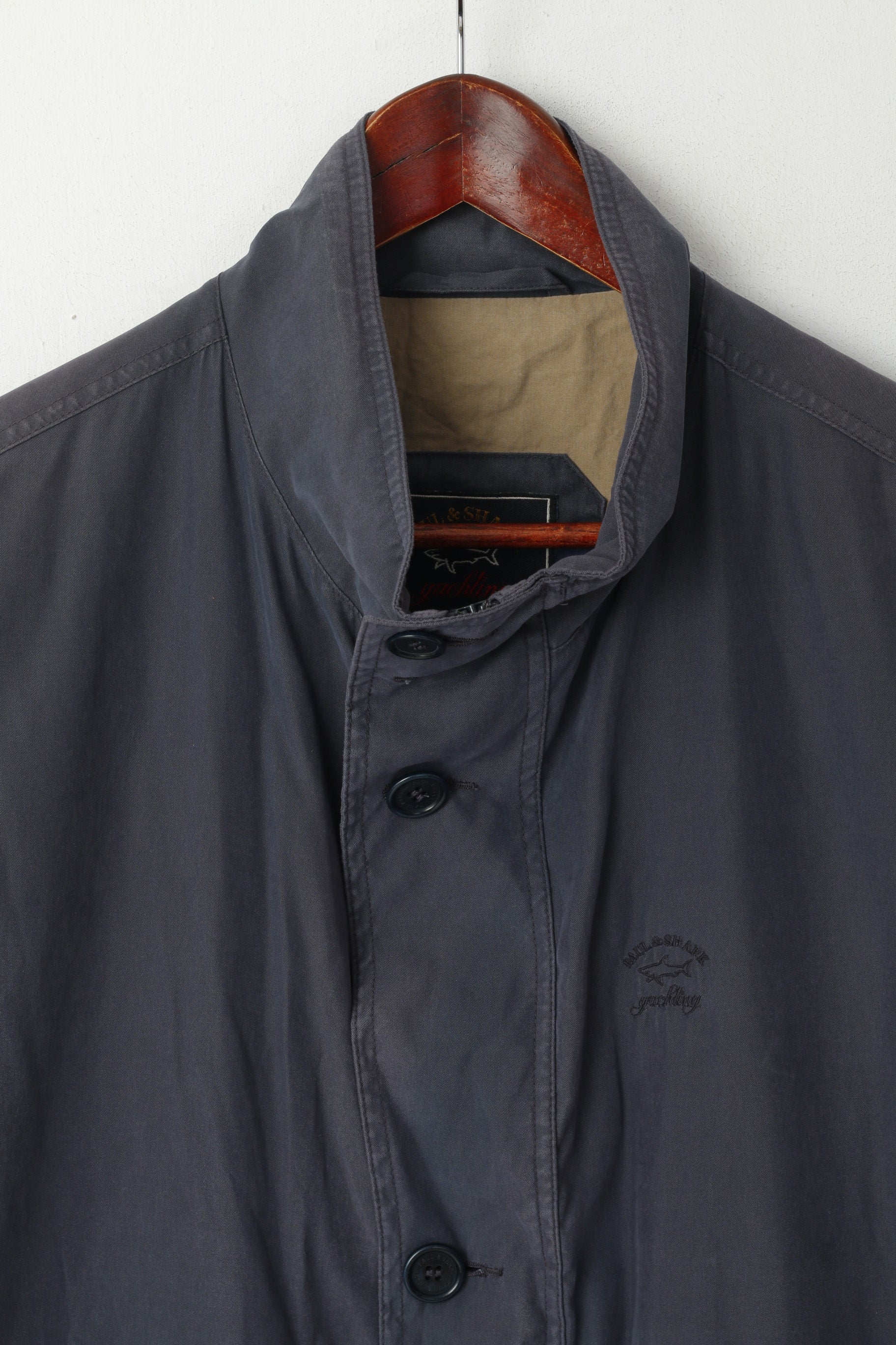 Paul & Shark Yachting Men L Waistcoat Navy Cotton Sportswear Zip Up Vest