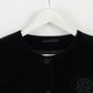 Vintage Women 38 Blazer Black Acetat Shiny Elegant Cropped Jacket Top