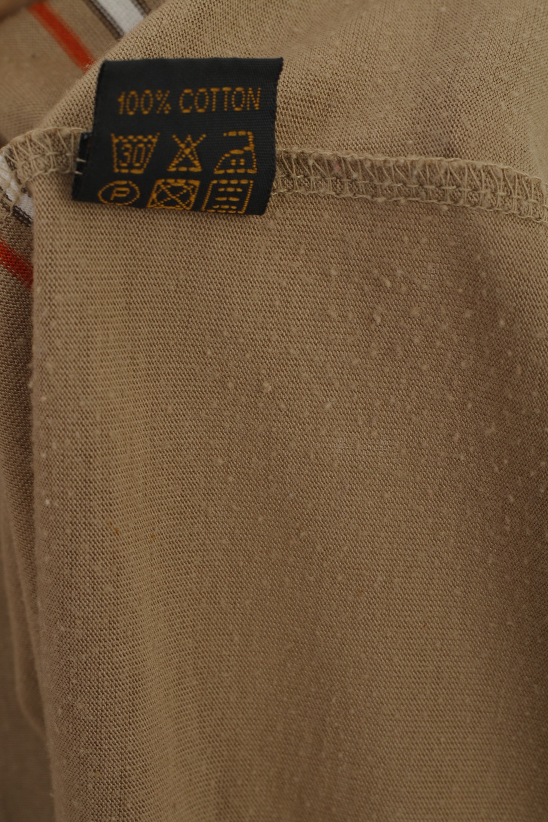 Paul &amp; Shark Yachting Homme XL Polo Beige Rayé Coton Italie Vintage Top