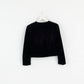 Vintage Women 38 Blazer Black Acetat Shiny Elegant Cropped Jacket Top
