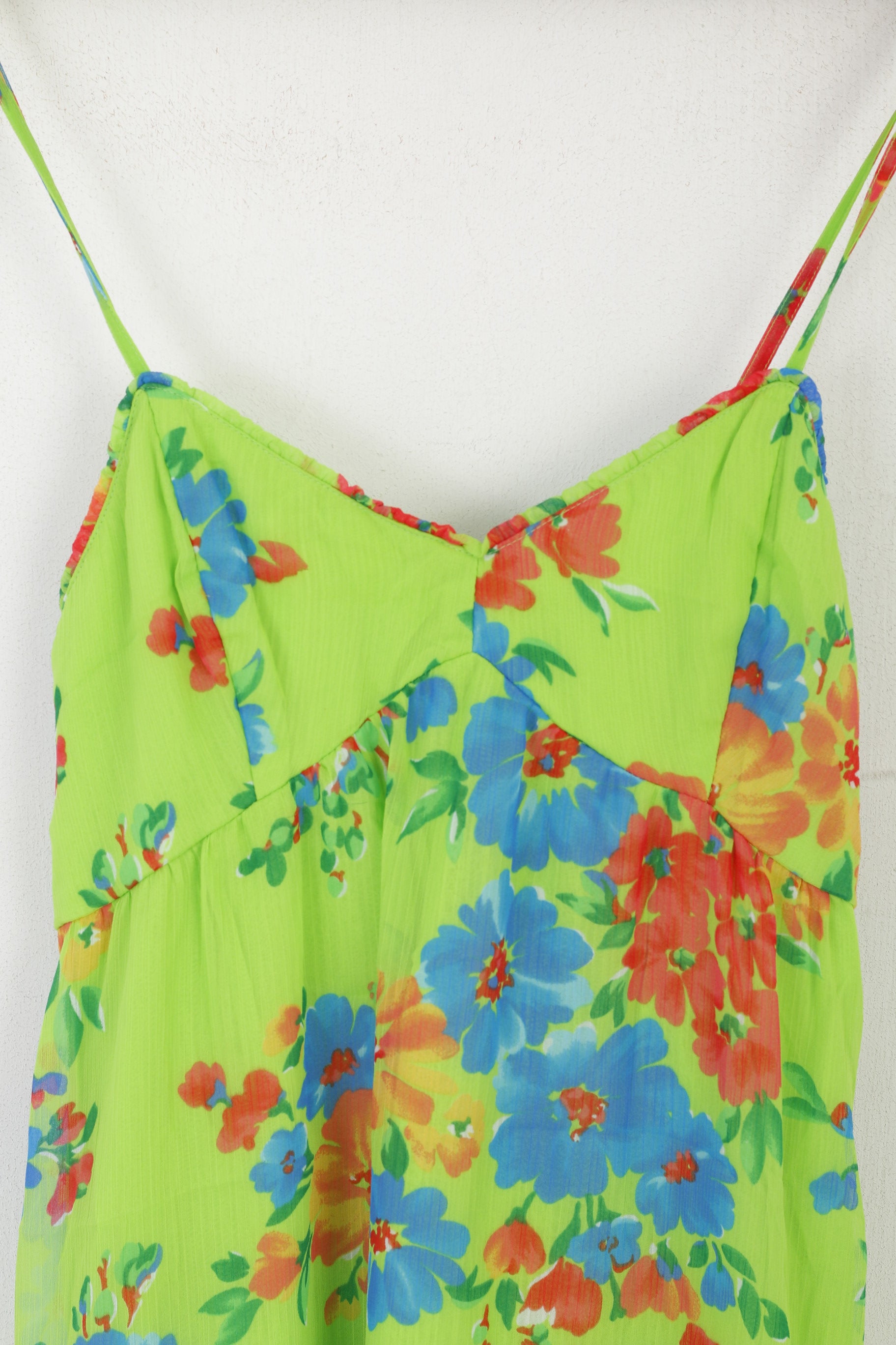 Camicia Hollister California da donna, camicetta estiva con canotta floreale verde neon