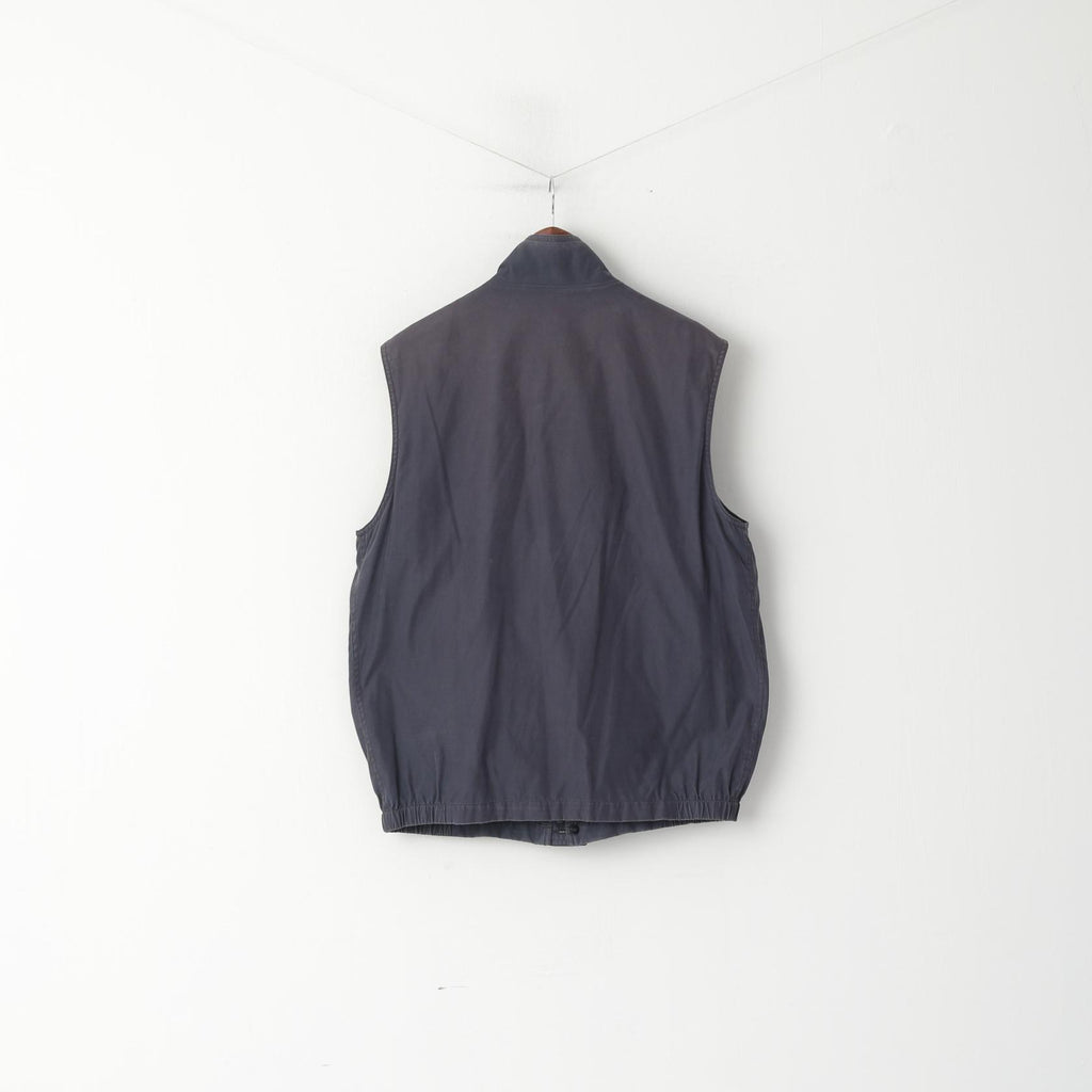 Paul &amp; Shark Yachting Hommes L Gilet Marine Coton Sportswear Zip Up Vest