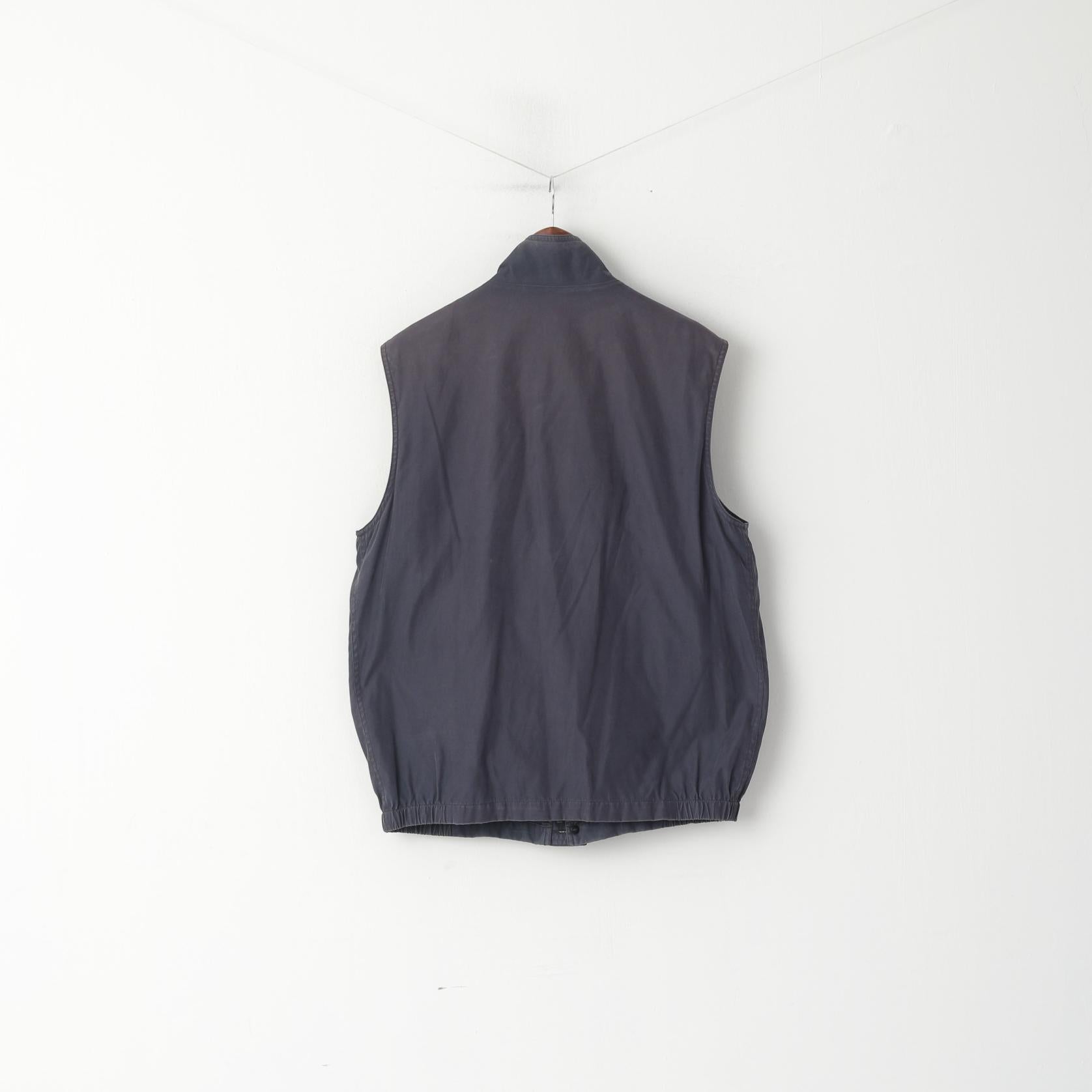 Paul &amp; Shark Yachting Hommes L Gilet Marine Coton Sportswear Zip Up Vest