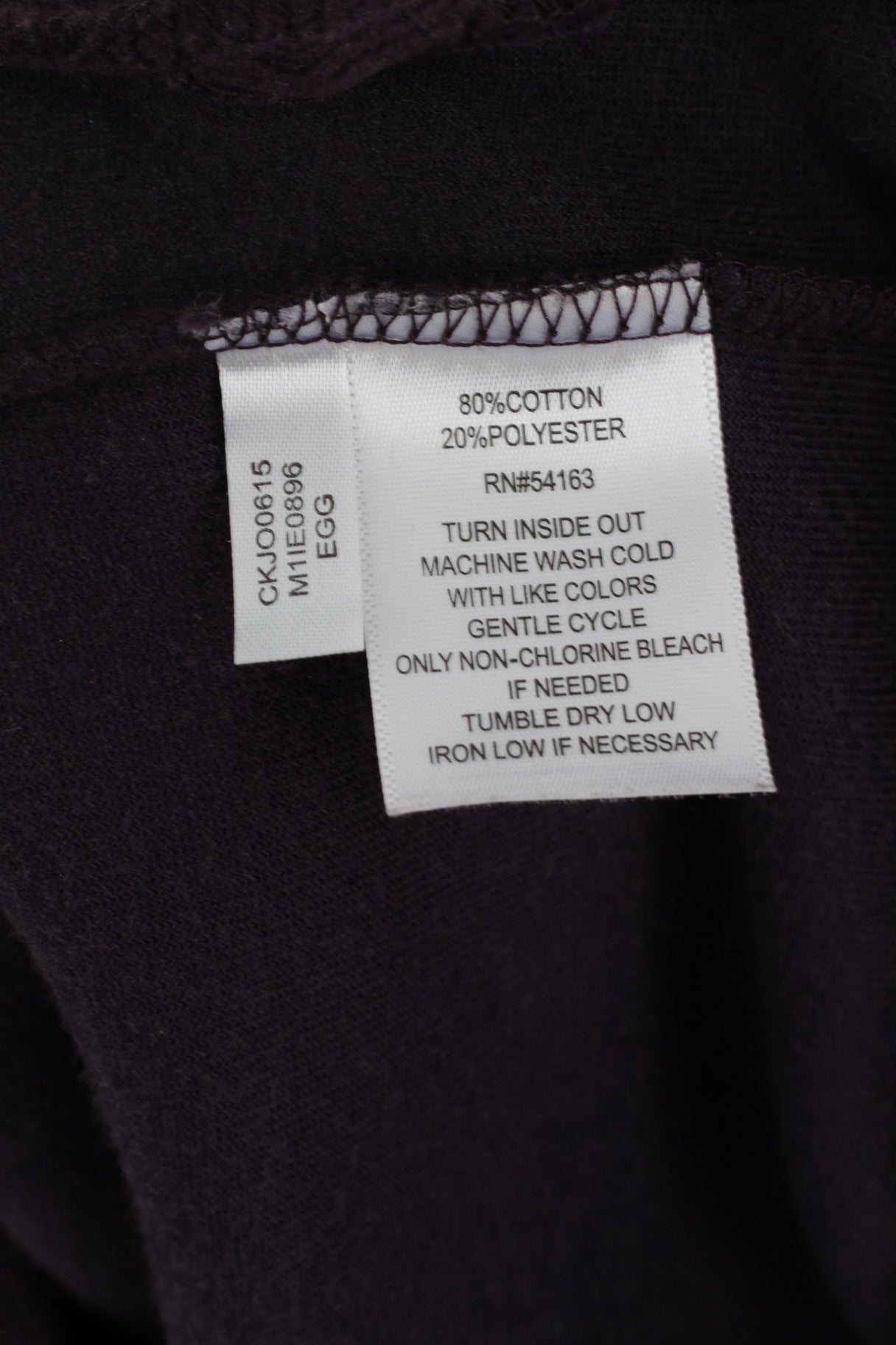 Calvin Klein Womens S Sweatshirt Plum Cotton Shiny Detailed Hooded Top