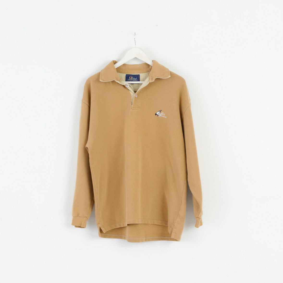 Peak Performance Sweat-shirt classique à col polo en coton camel pour hommes