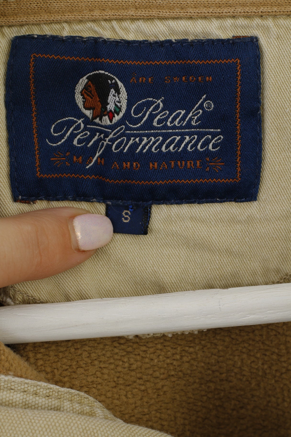 Peak Performance Mens S Sweatshirt Camel Cotton Polo Neck Classic Top