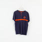 Carlo Colucci Mens L T-Shirt Navy Cotton Classic Logo Retro Top