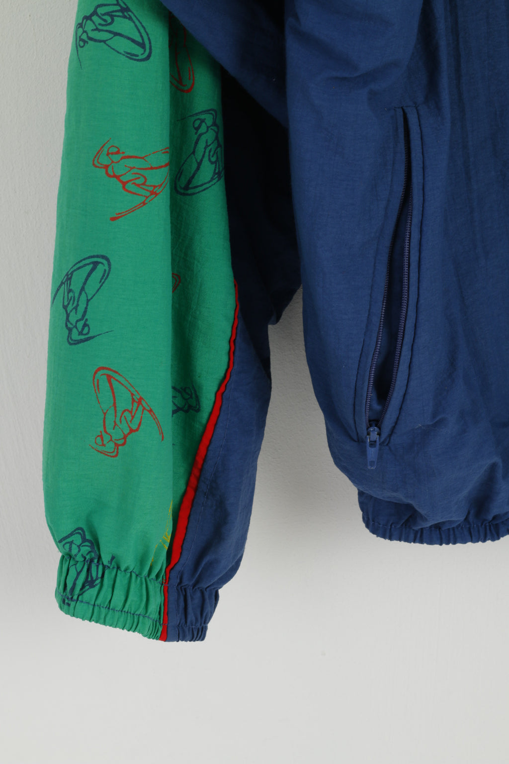 EuroTex Men M Jacket Navy Green Nylon Windcheater Festival Bomber Top