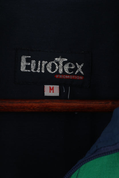 EuroTex Men M Jacket Navy Green Nylon Windcheater Festival Bomber Top