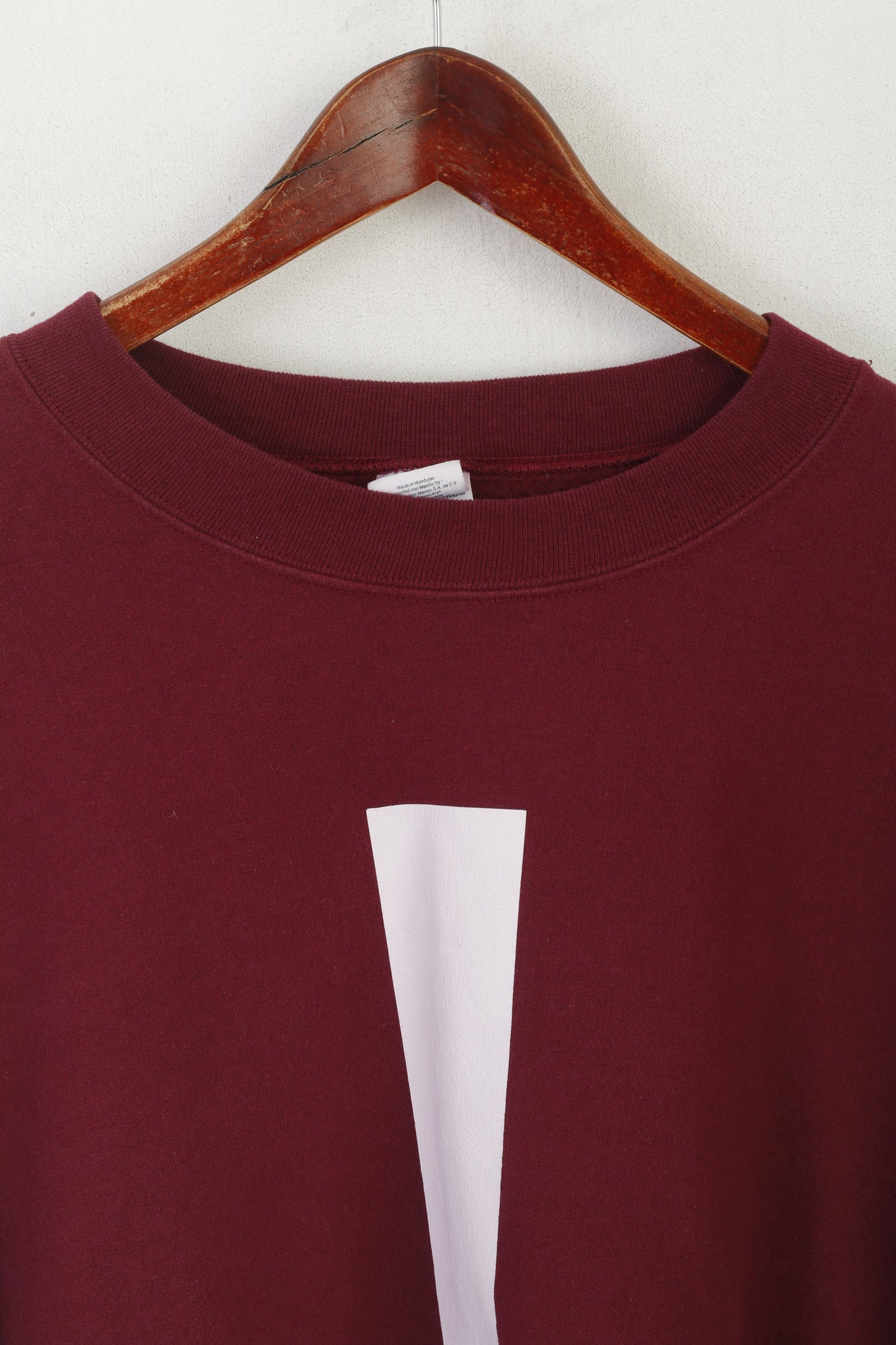 Gildan Men XXL Sweatshirt Maroon Cotton Cross Oversize Crewn Neck Top