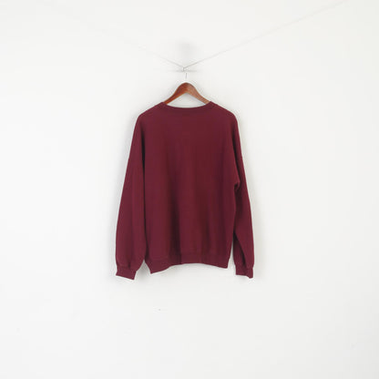 Gildan Men XXL Sweatshirt Maroon Cotton Cross Oversize Crewn Neck Top