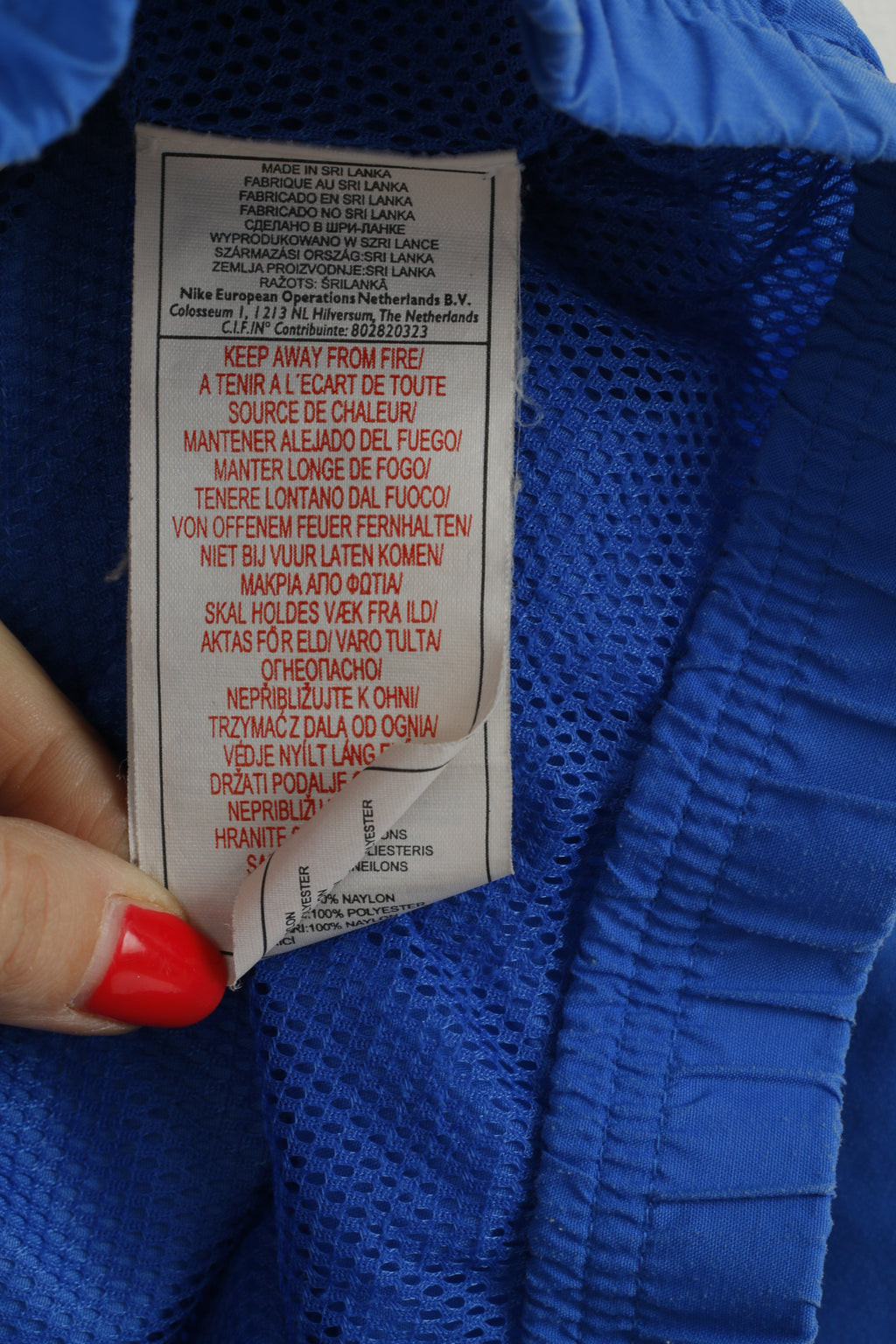 Nike Youth 164 - 176 Veste Bleu Nylon Activewear Training Sport Zip Up #9 Track Top