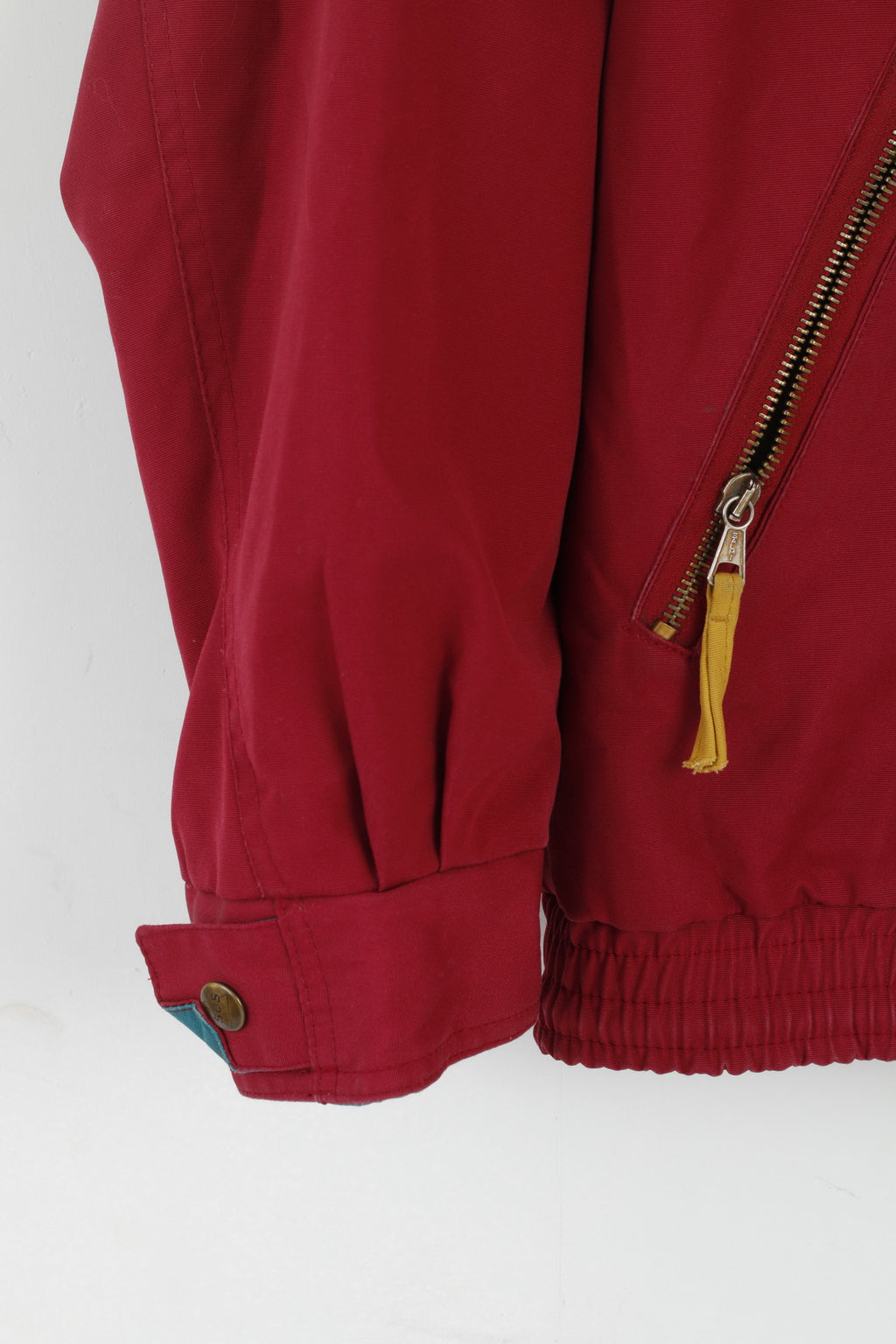 SOS Redline Veste Bomber Vintage en coton mélangé bordeaux avec fermeture éclair pour homme