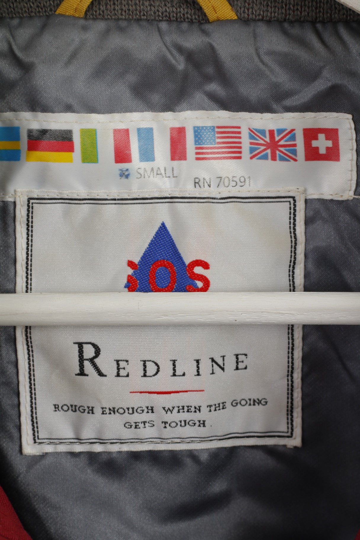 SOS Redline Veste Bomber Vintage en coton mélangé bordeaux avec fermeture éclair pour homme