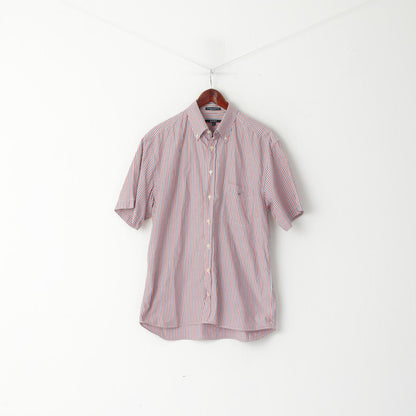 GANT Camicia casual da uomo L. Top a maniche corte vestibilità Oxford Amagansett in cotone a righe rosso blu