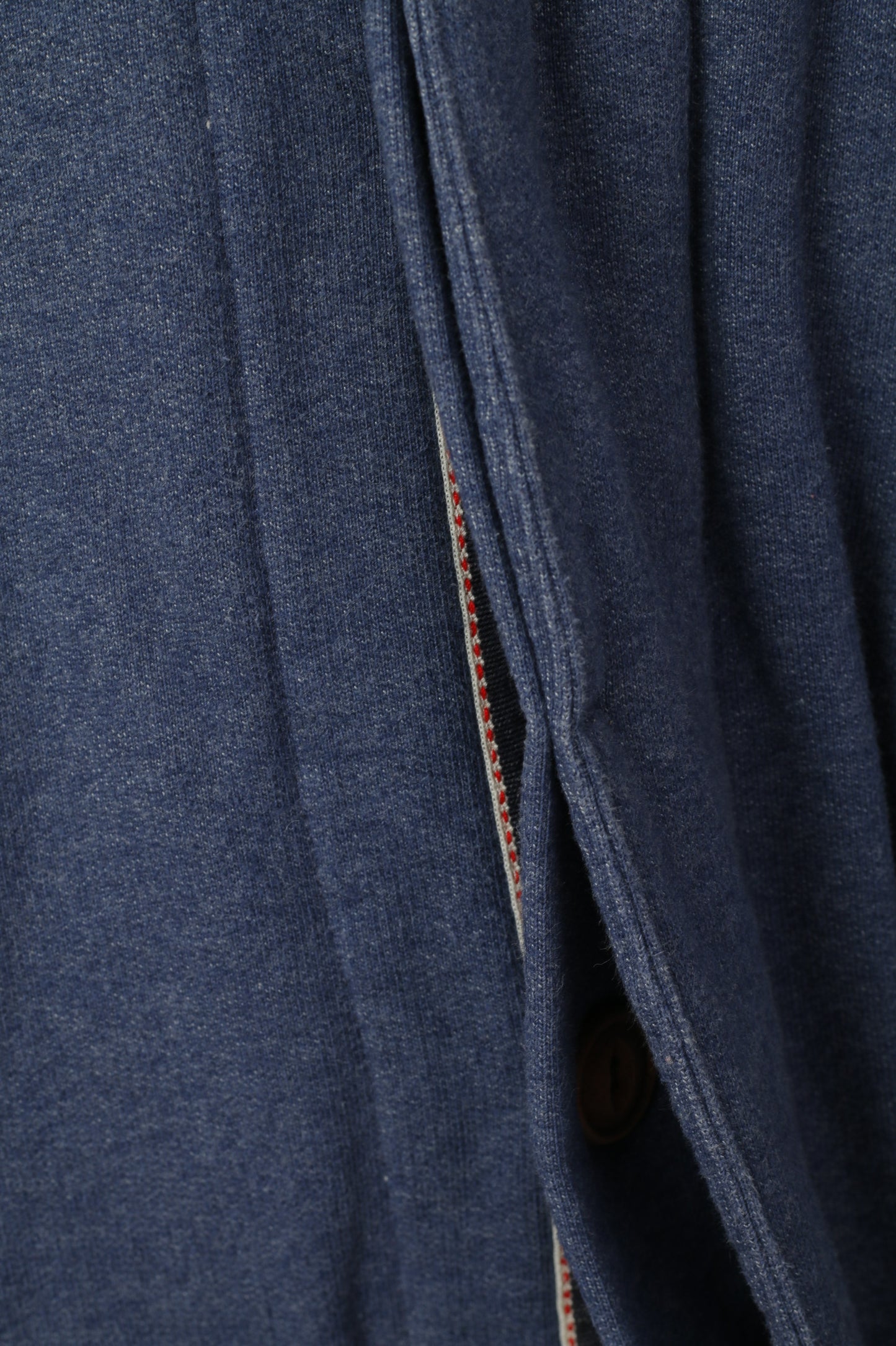Lyle & Scott Men M Sweatshirt Navy Cotton Hooded Buttoned Plain Sport Top