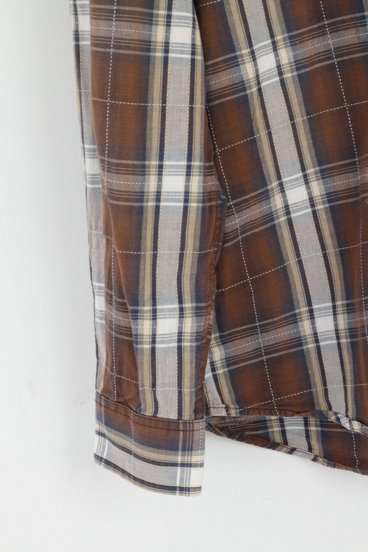 Camicia casual da uomo Wrangler M. Top country in cotone con vestibilità casual a quadri marrone