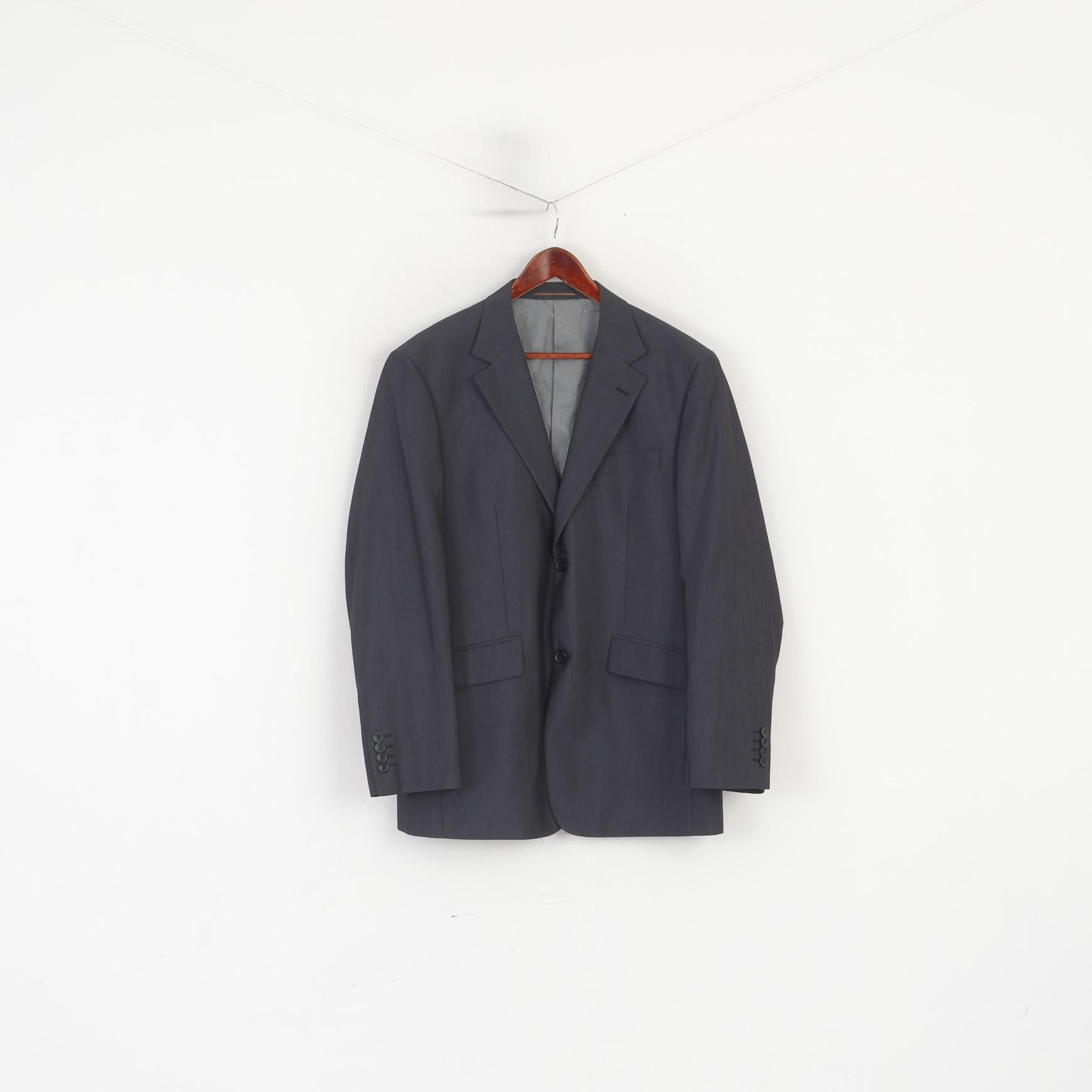 San Luca Uomo 54 44 Blazer Carbone Giacca monopetto vintage lucida con spalline