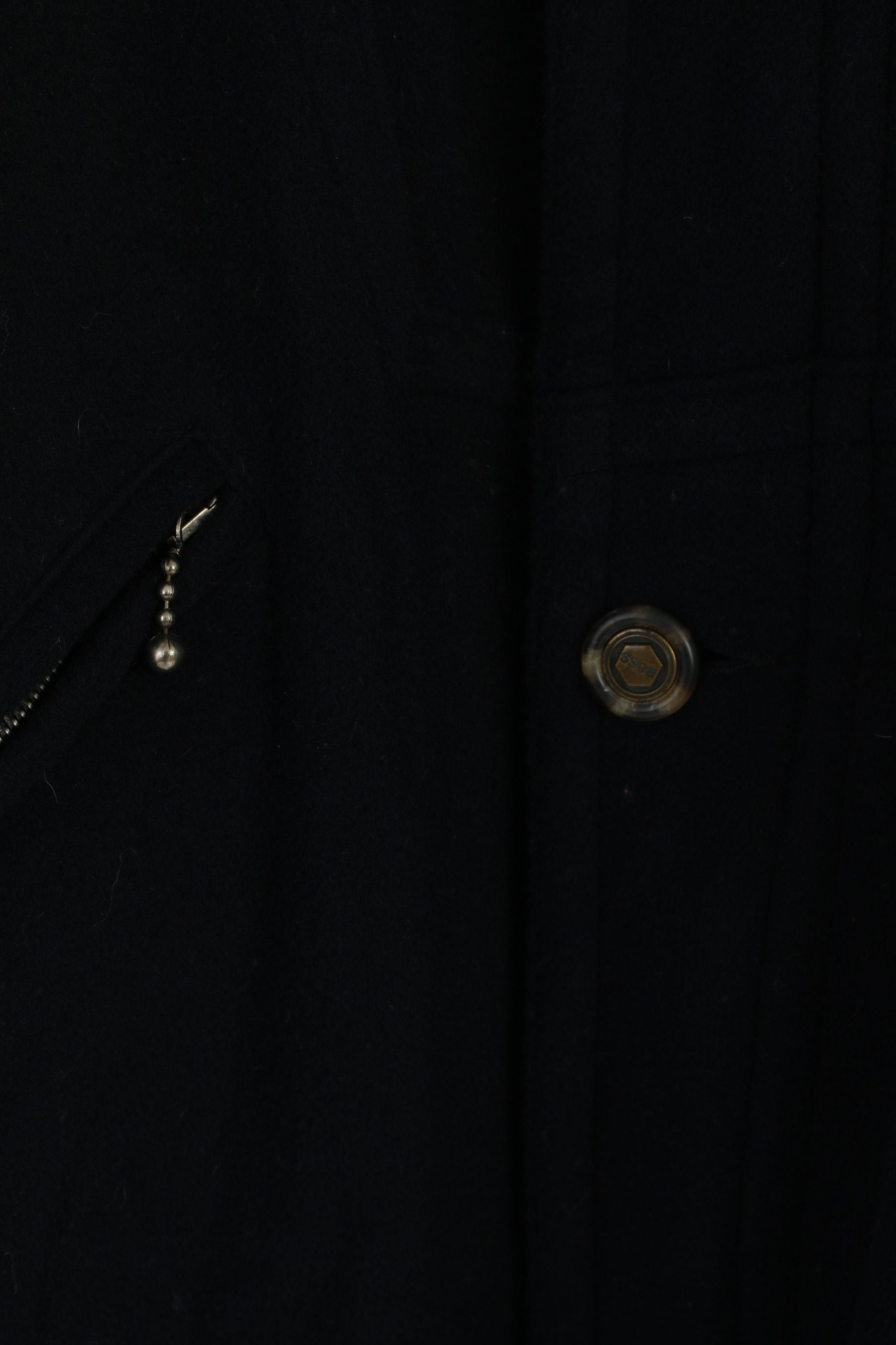 Hugo Boss Men 54 XL Jacket Navy Wool Cashmere Blend Vintage Made in Italy Coat