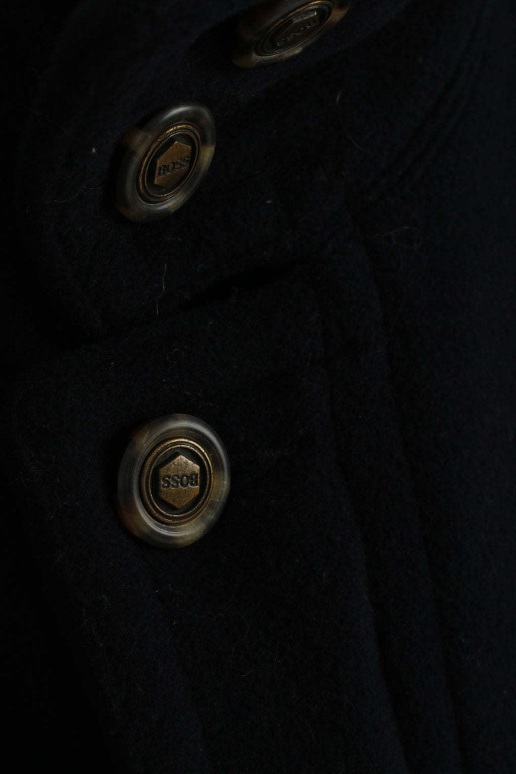 Hugo Boss Men 54 XL Jacket Navy Wool Cashmere Blend Vintage Made in Italy Coat