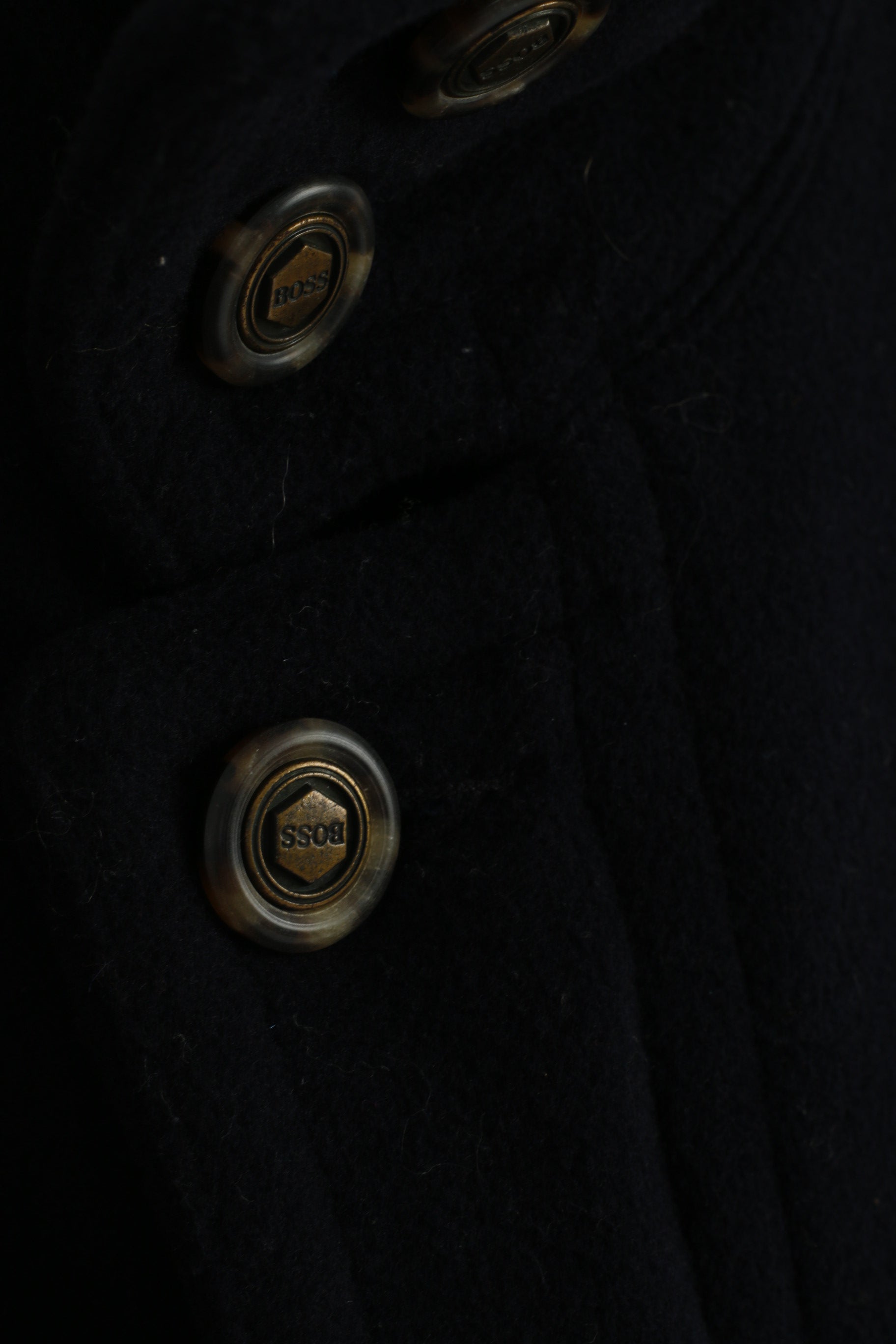 Hugo Boss Men 54 XL Jacket Navy Wool Cashmere Blend Vintage Made in Italy Coat