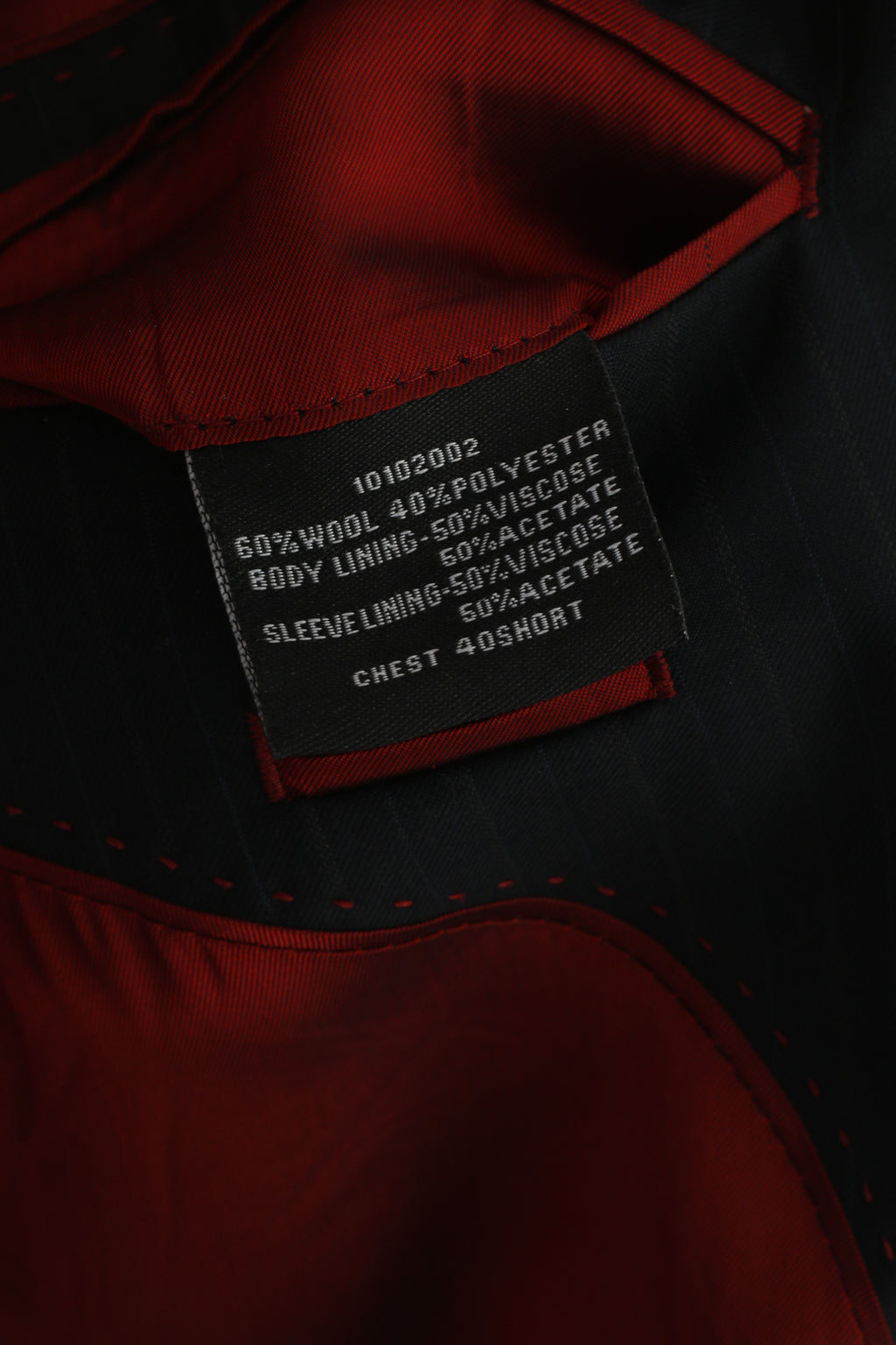 Pierre Cardin Uomo 40 Blazer Giacca vintage monopetto in lana a righe blu scuro